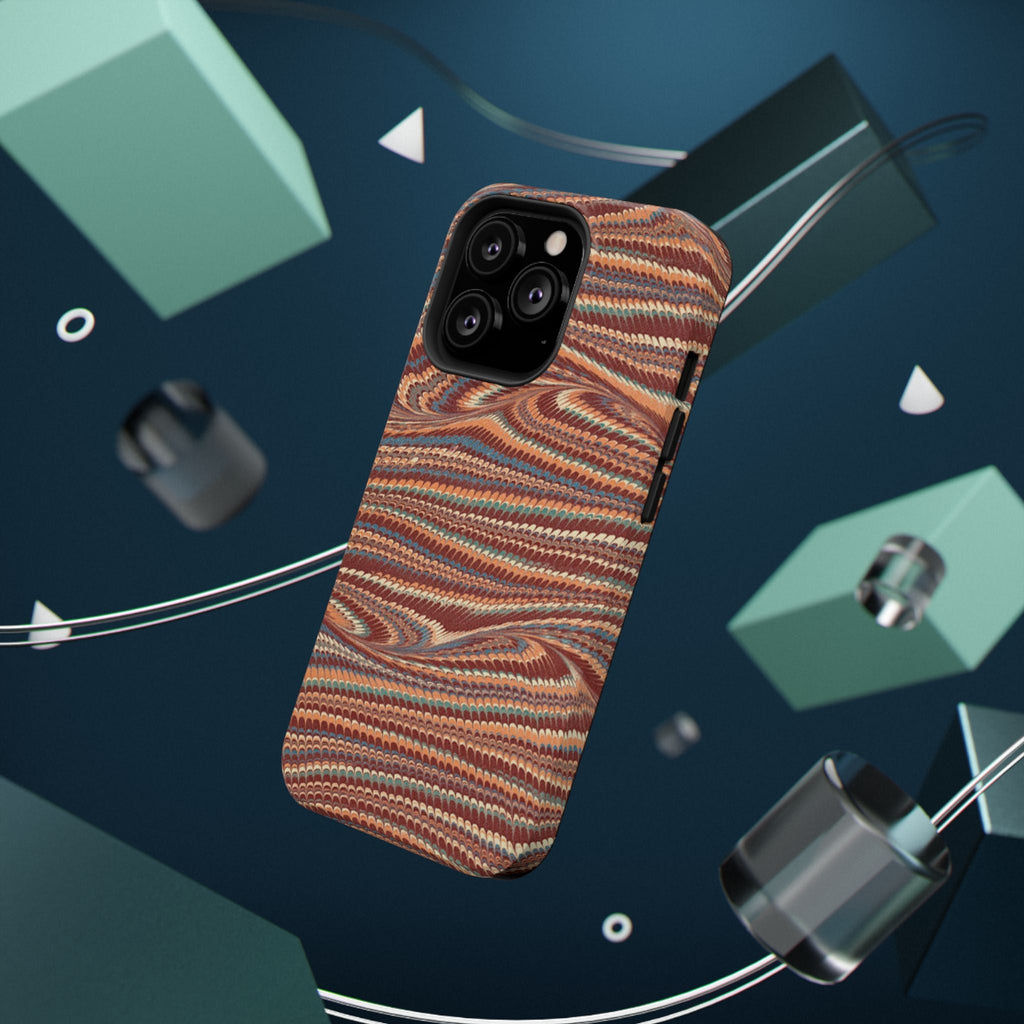 Neutrals Burgundy, Beige, Rust Hues Italian Vintage Marble Design Phone Case for Apple + Samsung
