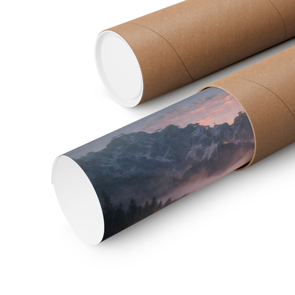 Matte Vertical Poster — Serene Mountain Lake Sunset Landscape