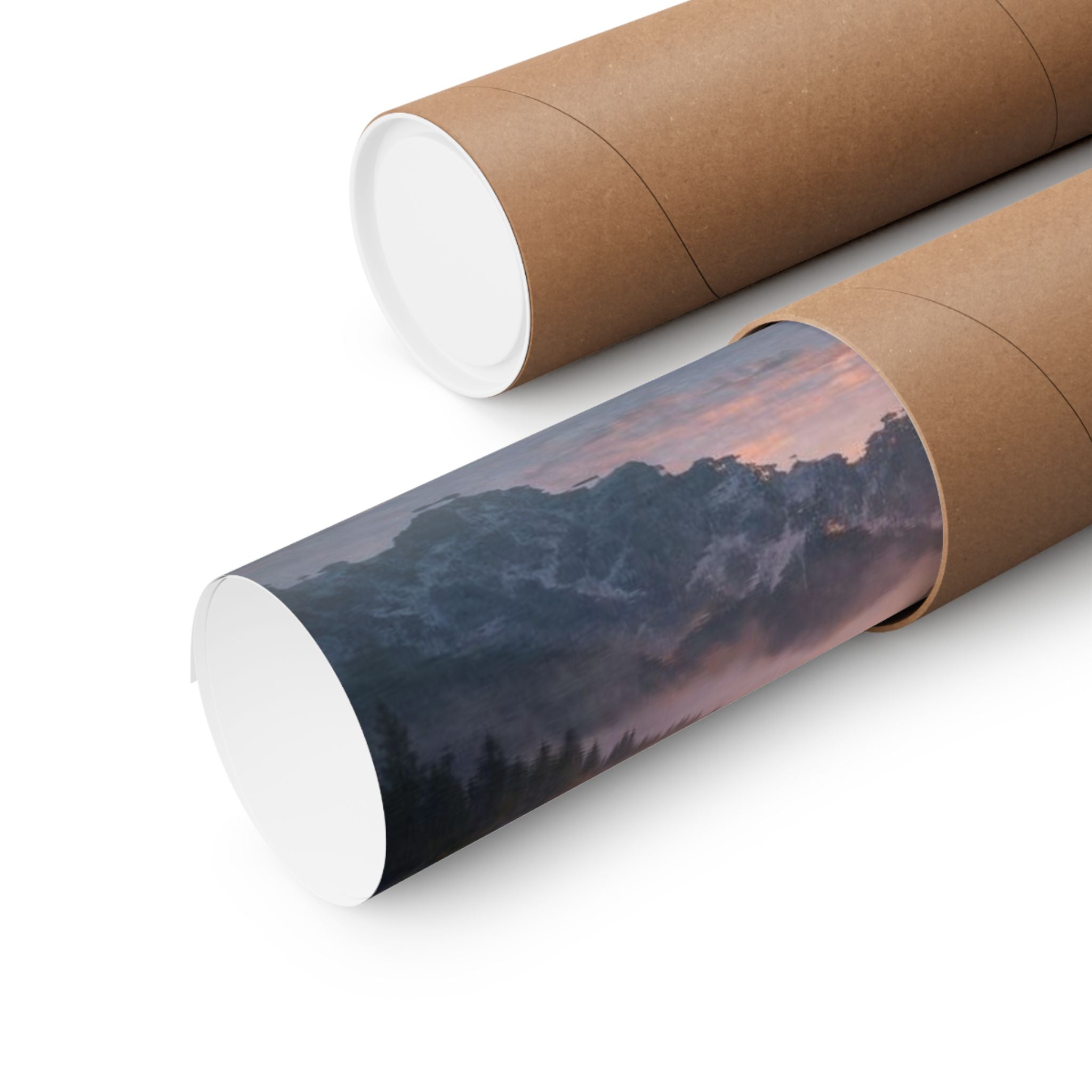 Matte Vertical Poster — Serene Mountain Lake Sunset Landscape