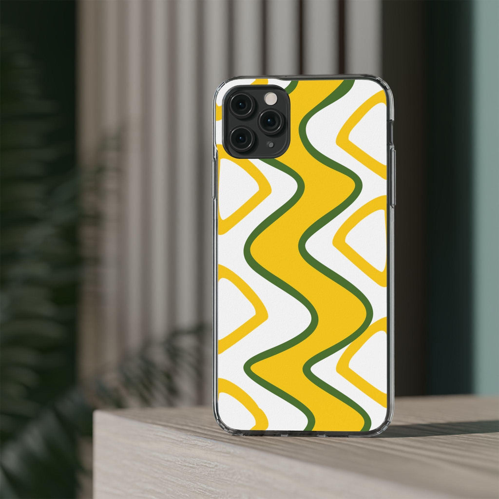 Bright Yellow Abstract With Shape Clear Cases
