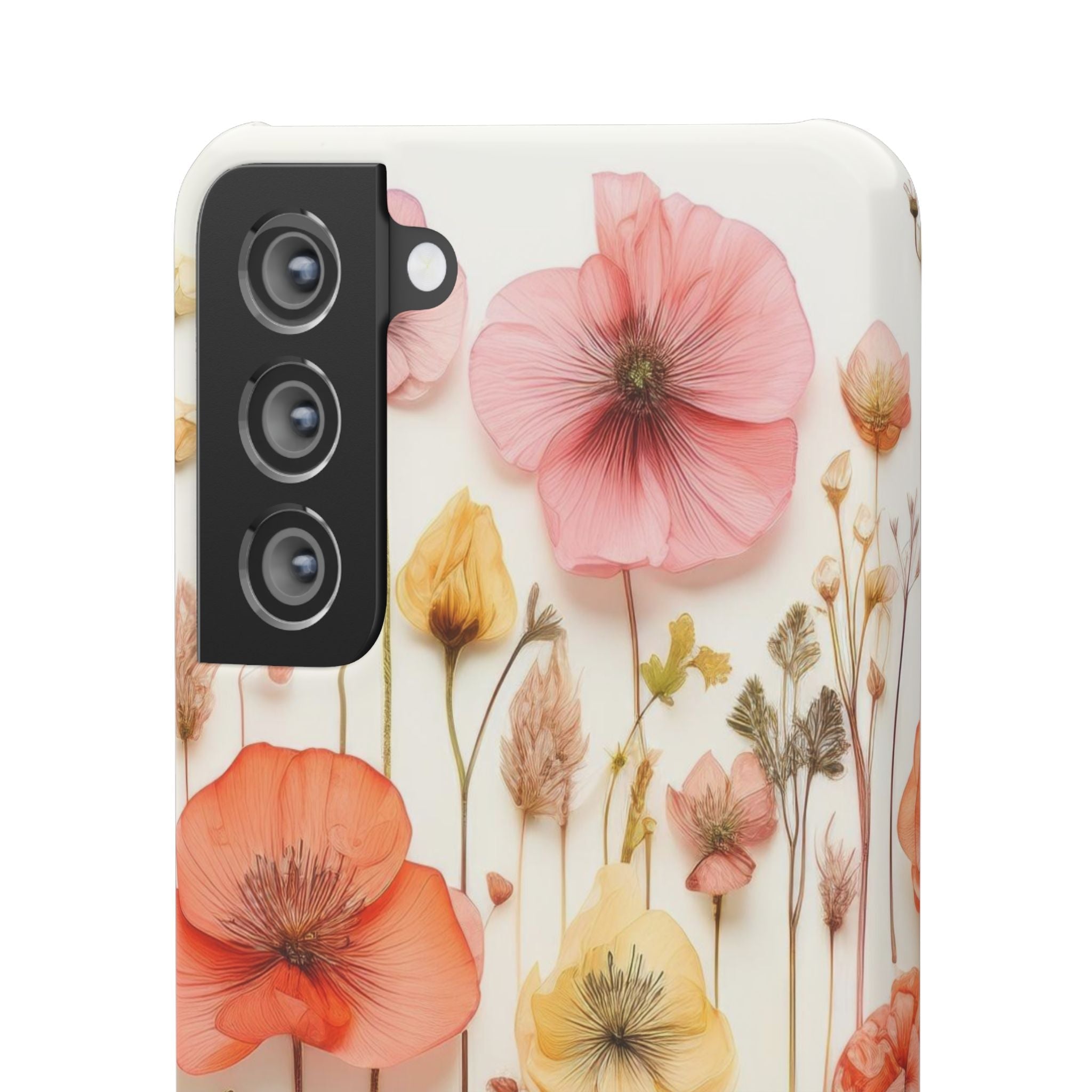 Pink Floral Pressed Flowers - Slim Case