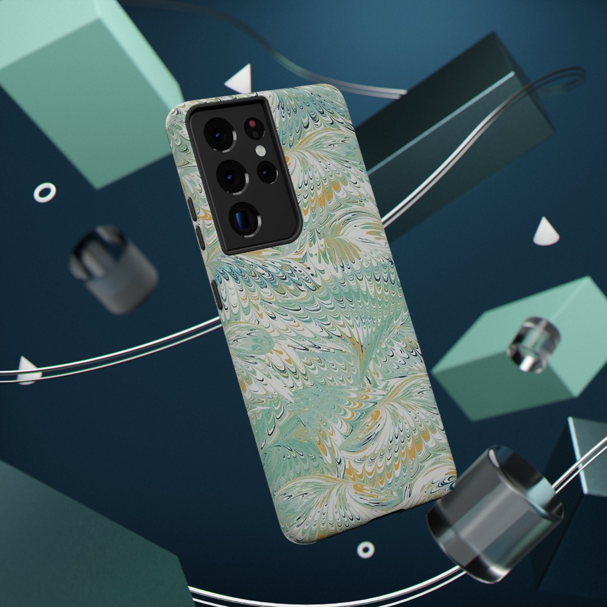 Mint Green Marbled Swirl Phone Case - Dual Layer