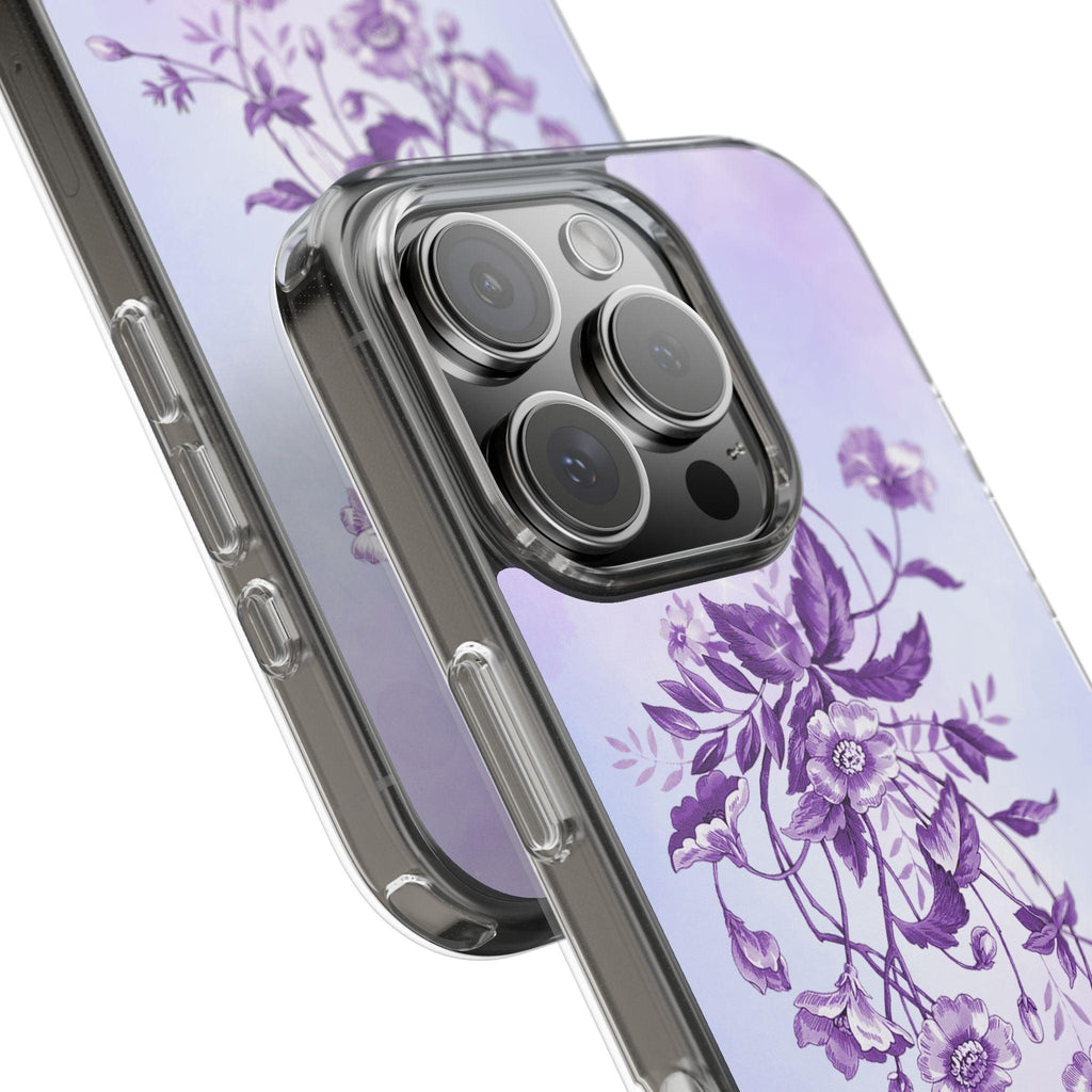 Floral design In Purple Clear Cases