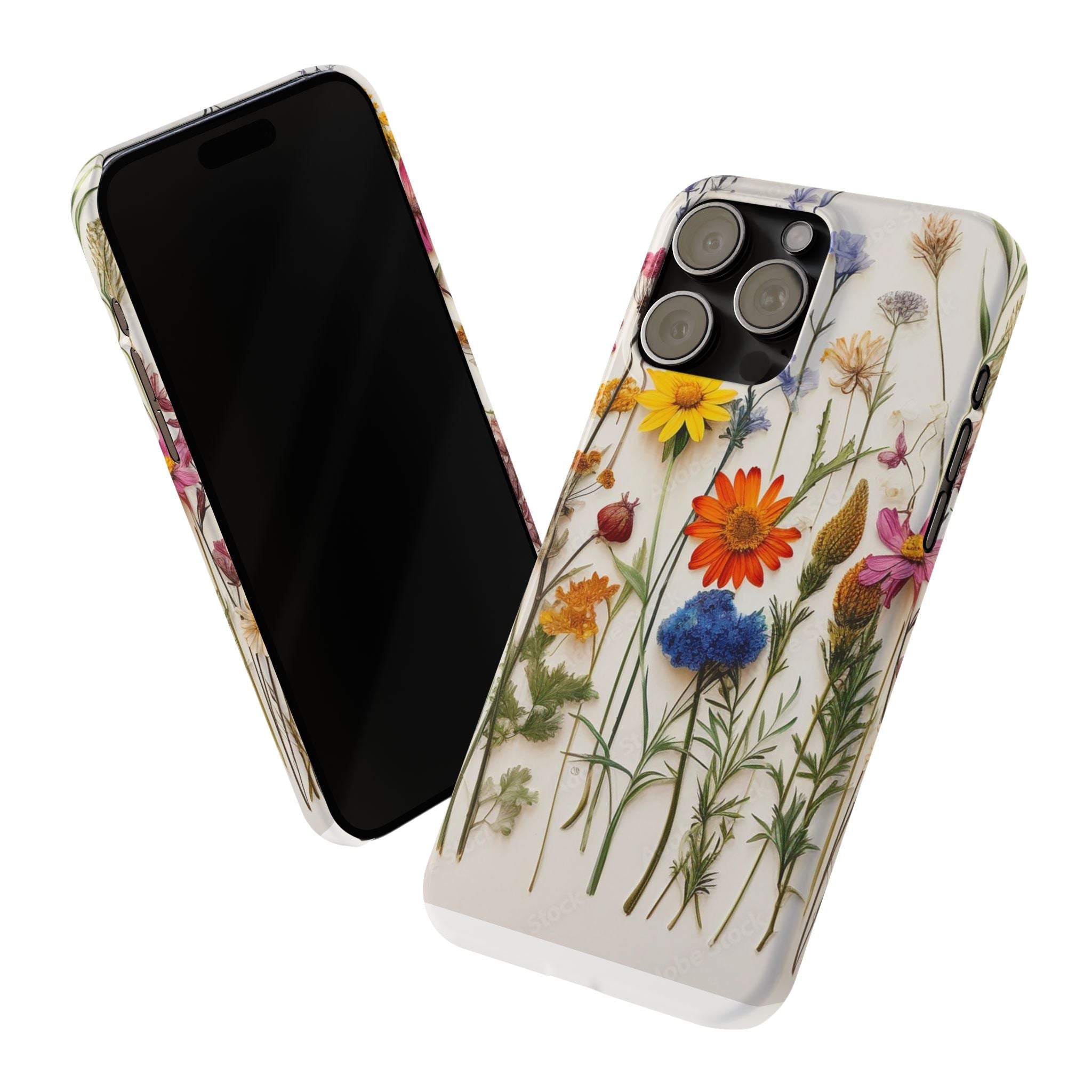 Floral Phone Cases, Slim Protective Cover, Pressed Flowers Design, iPhone 17 Case, Botanical Phone Accessories, Floral Theme Phone Case