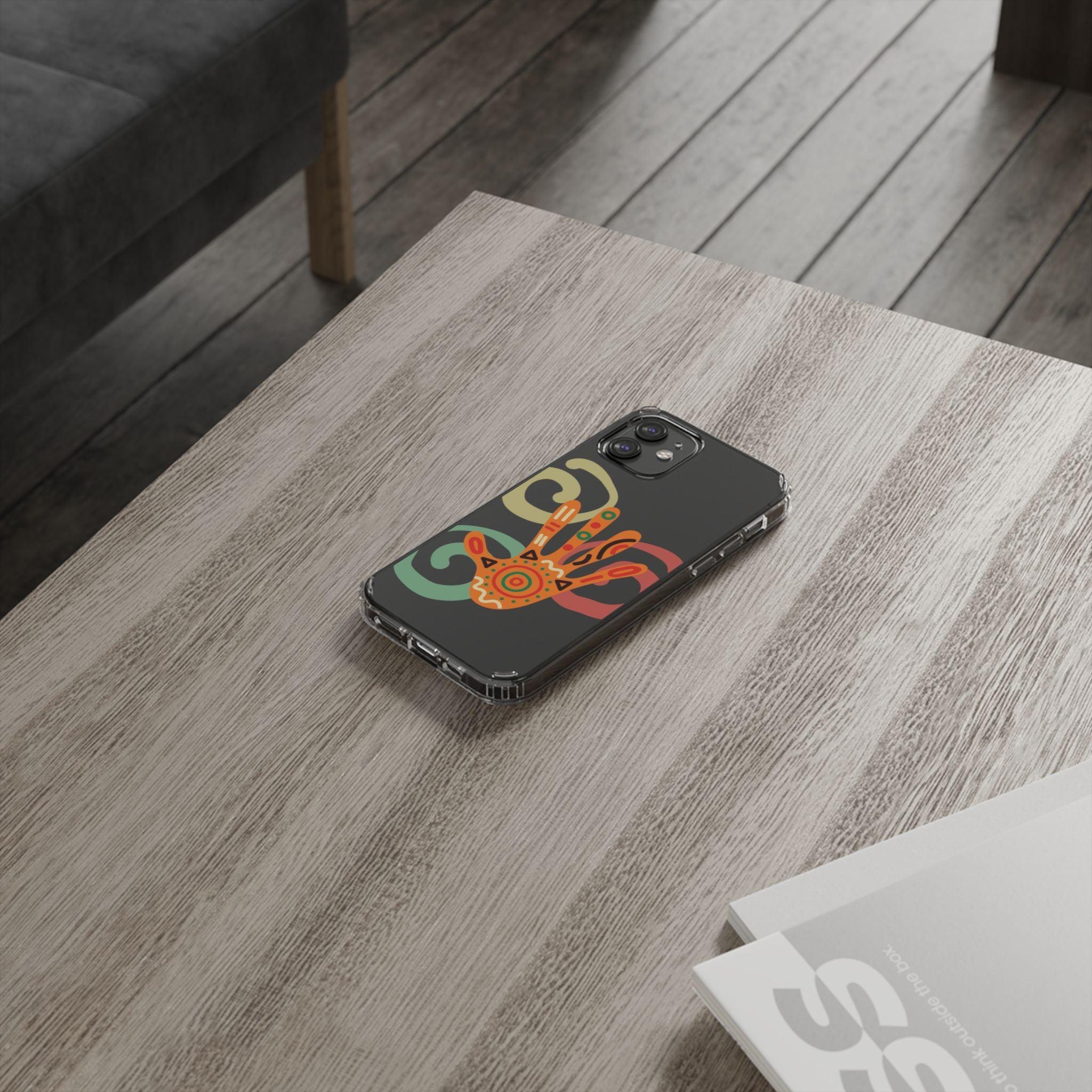 Clear Cases Colorful Hand Print design