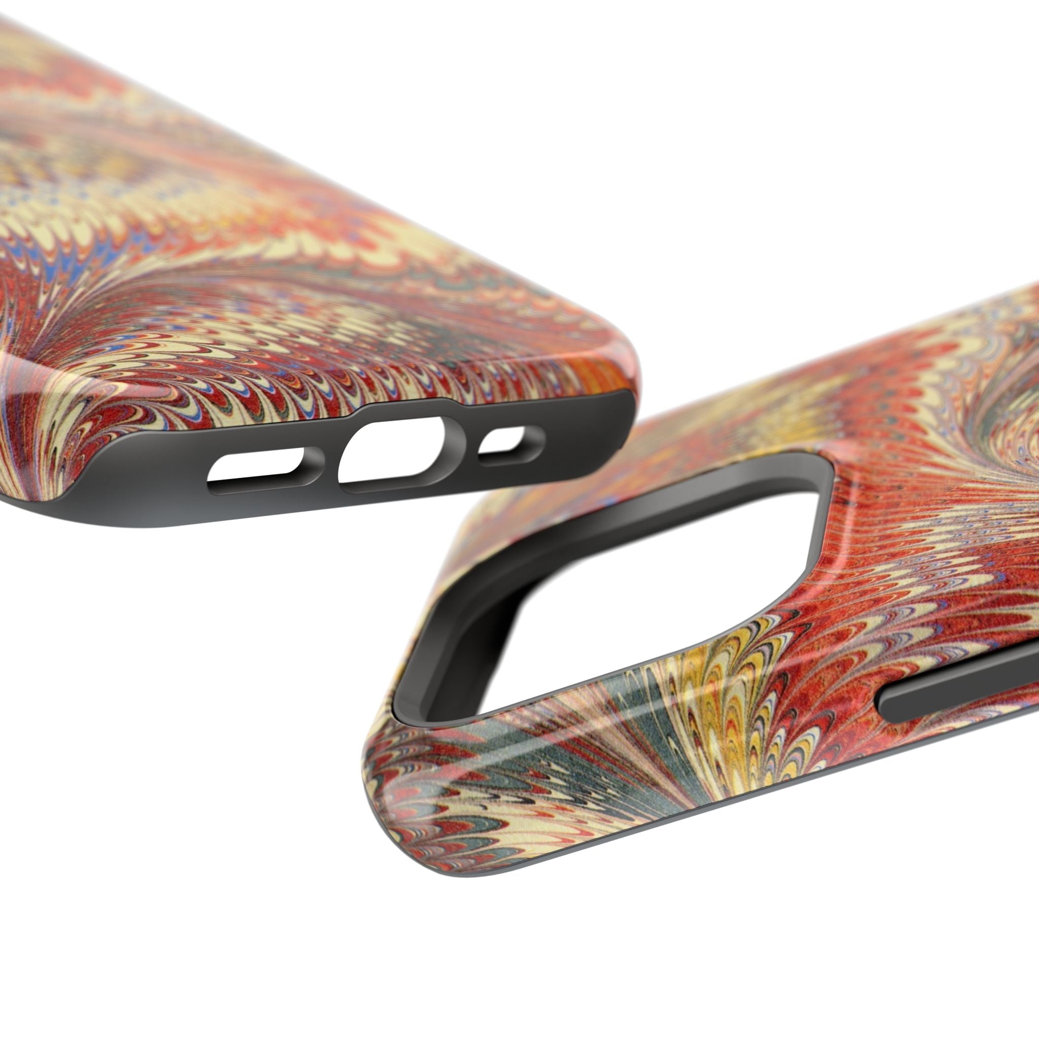 Rust and Gold Italian Vintage Marble Design Durable Phone Case for Apple + Samsung
