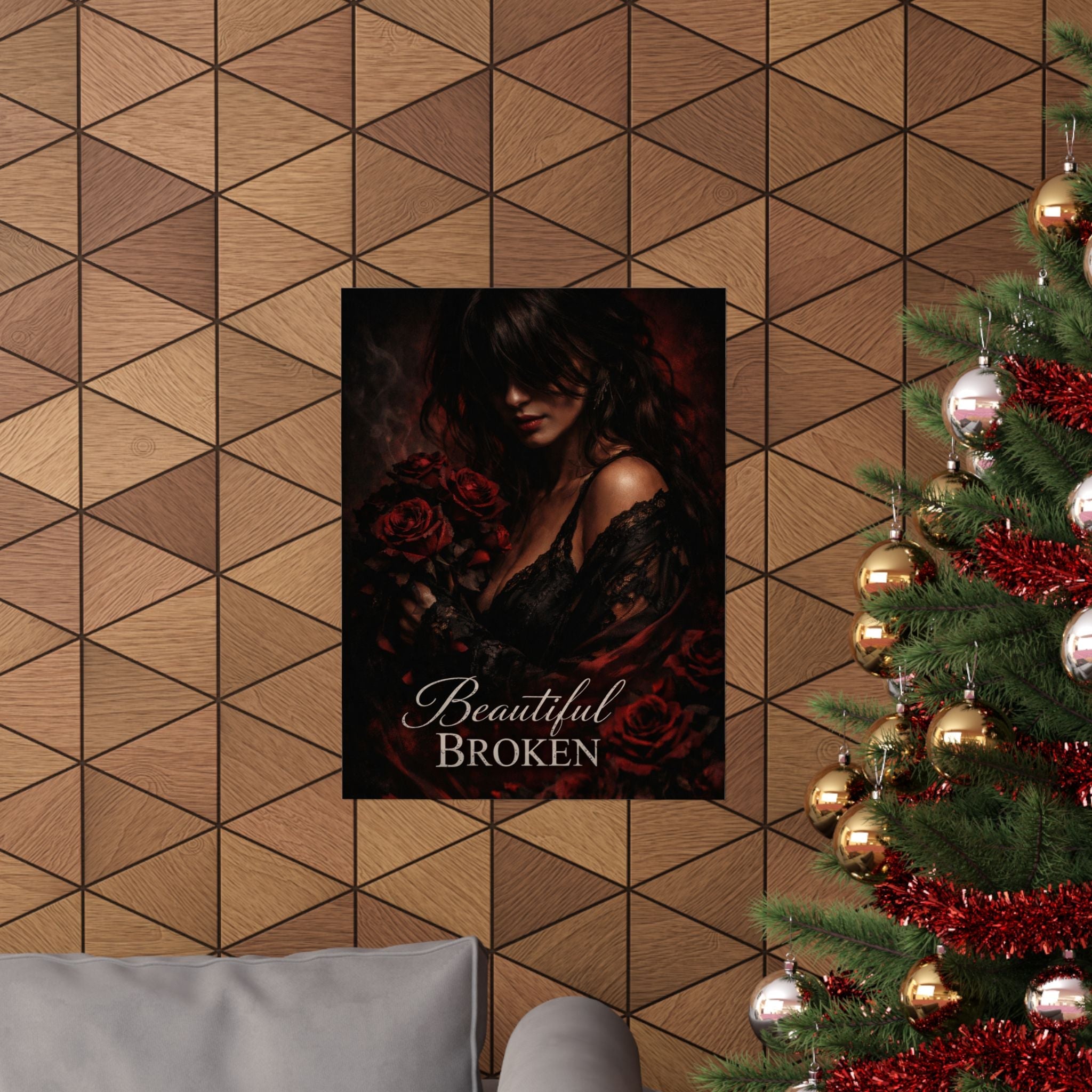 Beautifully Broken Matte Poster - Gothic Rose Portrait Wall Art