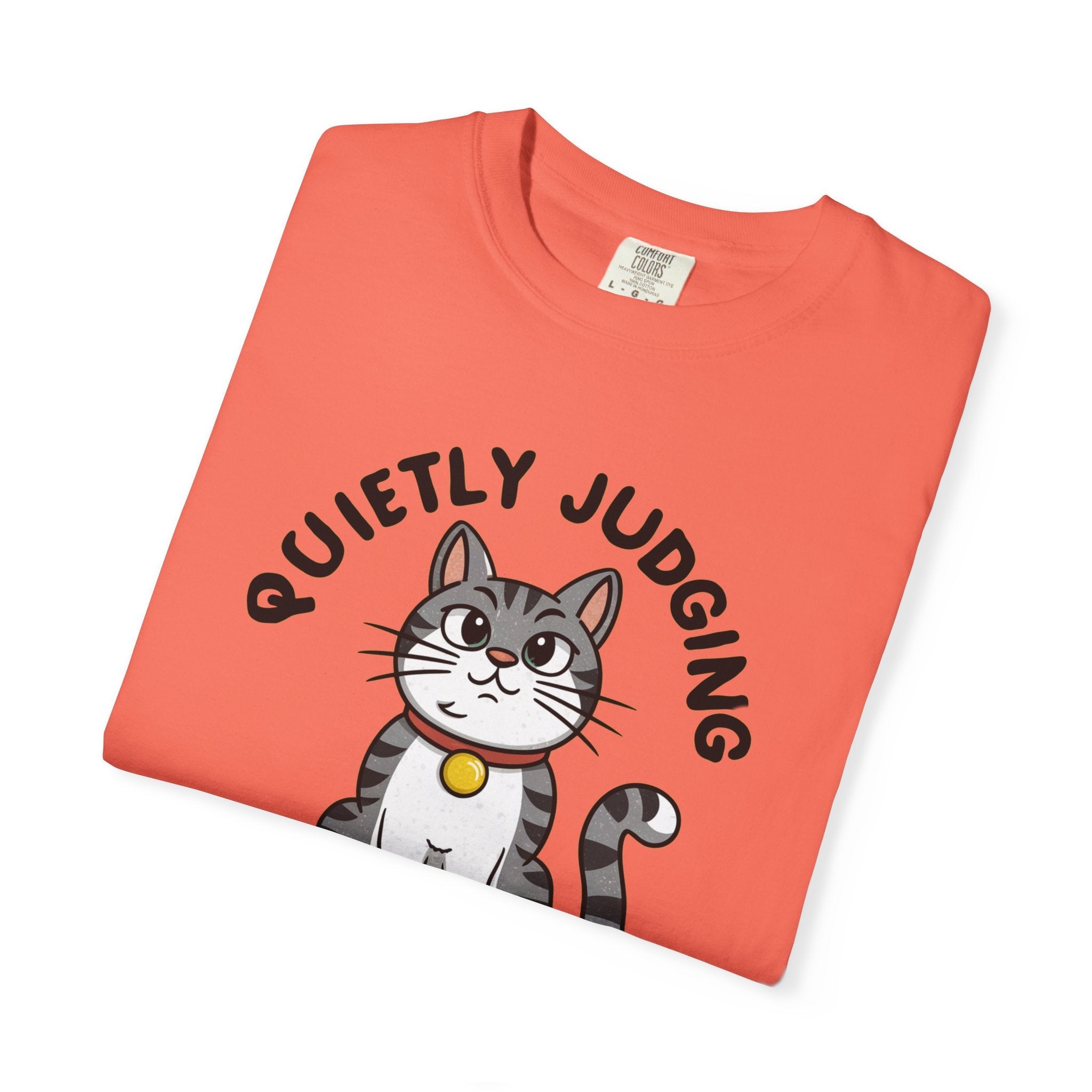 Cat Quietly Judging Tee - Comfort Colors Cotton Shirt - DipaliZ