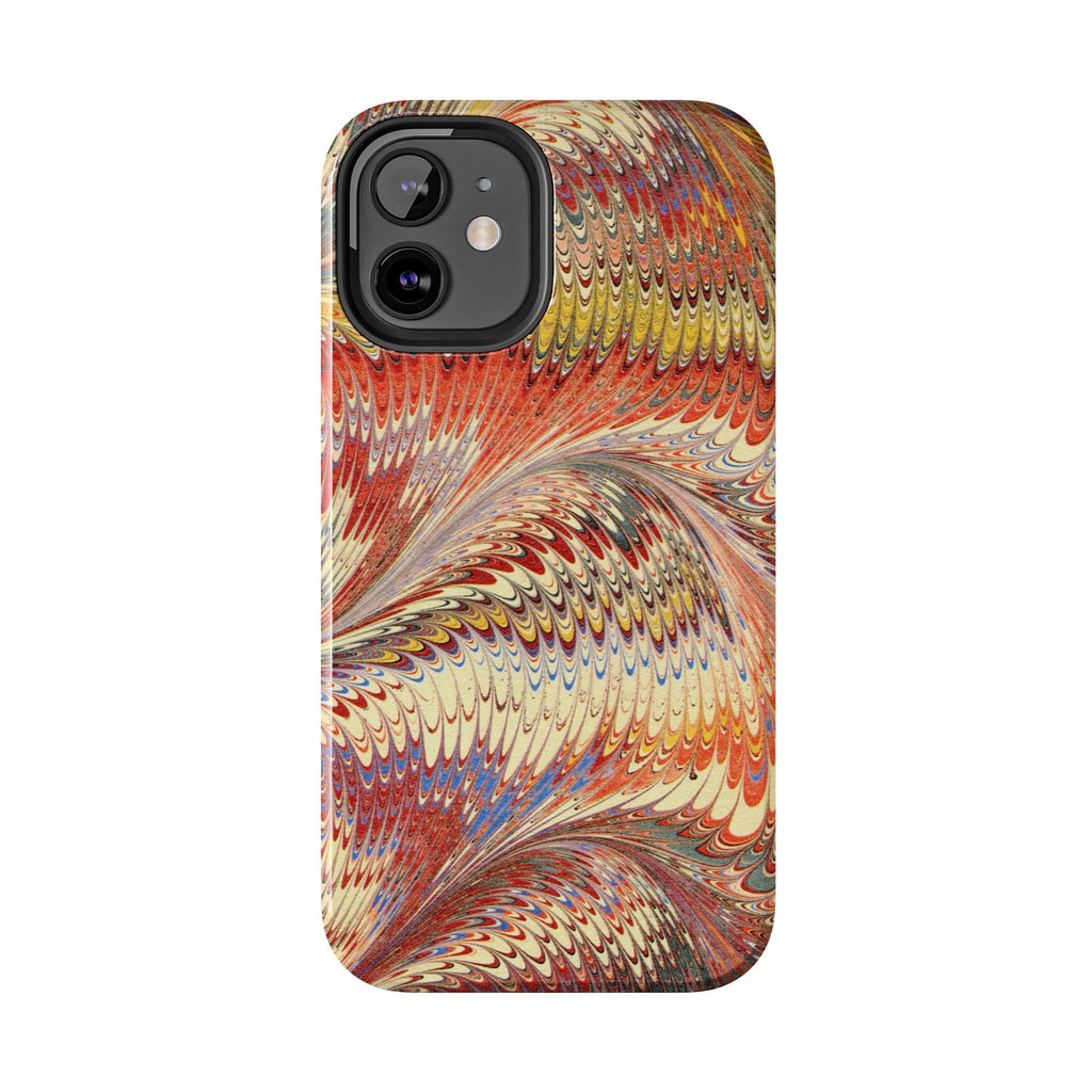 Marbled Swirl Tough Phone Case - Red Rust Orange Fall Colors, Heavy Duty Case. Alternative: Protective Phone Cover, Durable Smartphone Case,