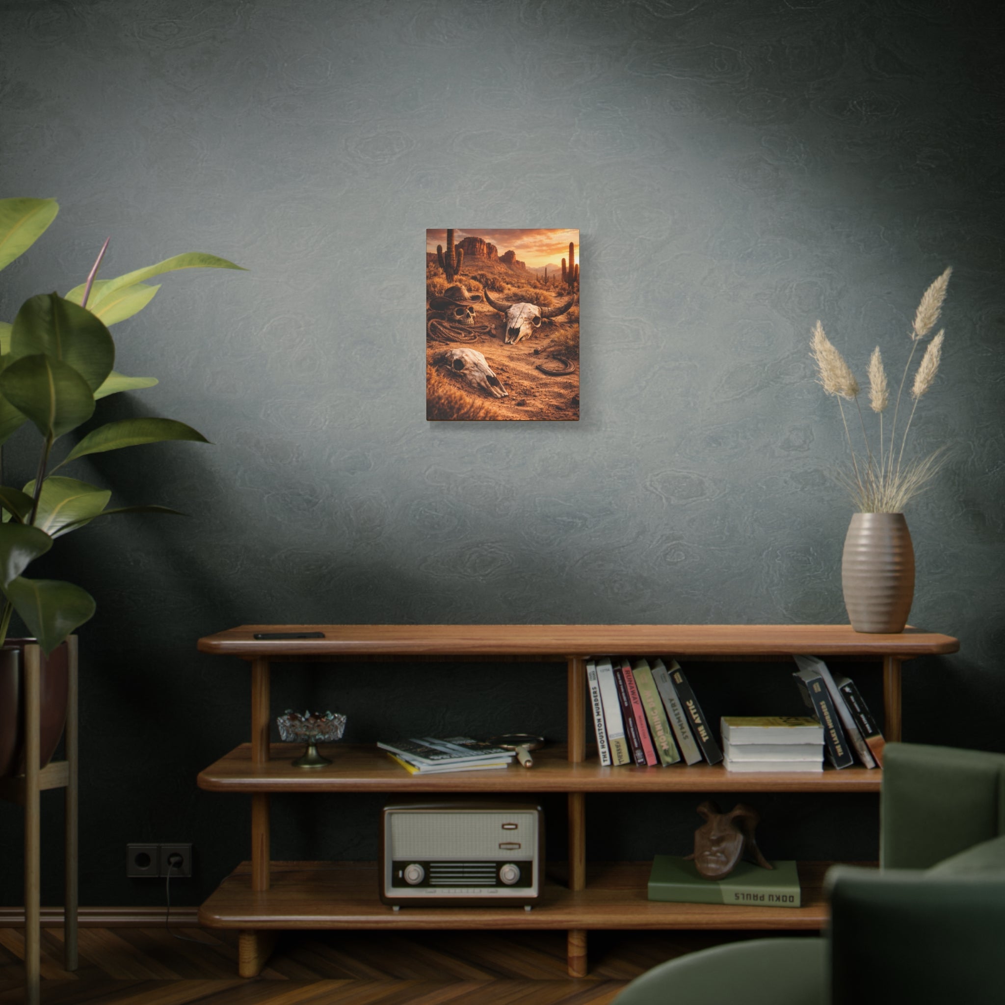 Desert Skull Canvas Art — Western Cowboy Rodeo Wall Decor