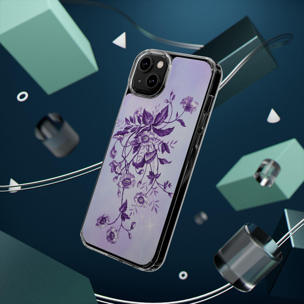 Floral design In Purple Clear Cases