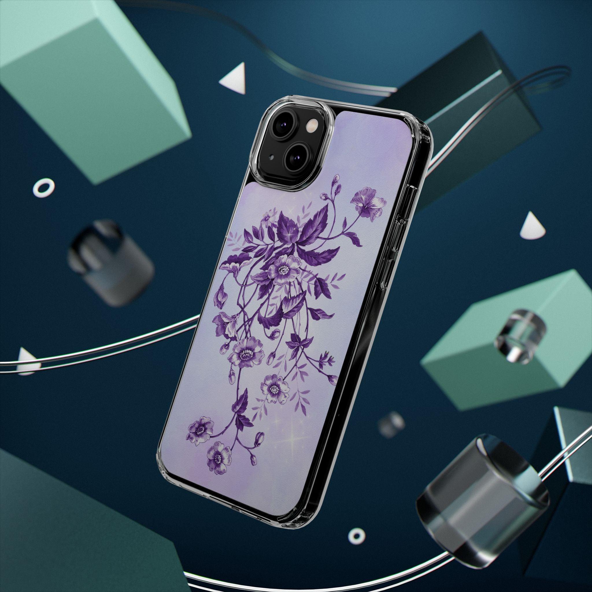 Floral design In Purple Clear Cases