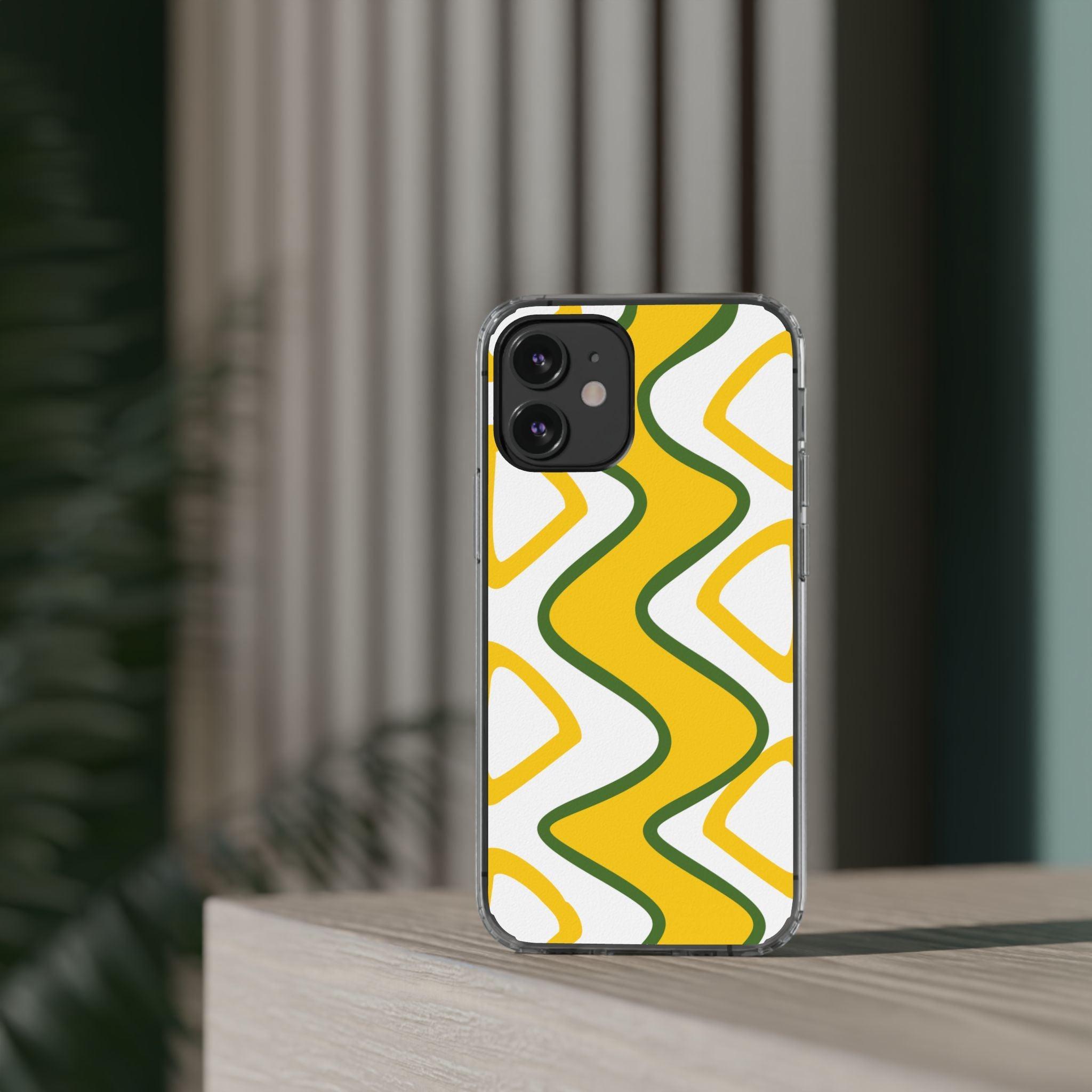 Bright Yellow Abstract With Shape Clear Cases