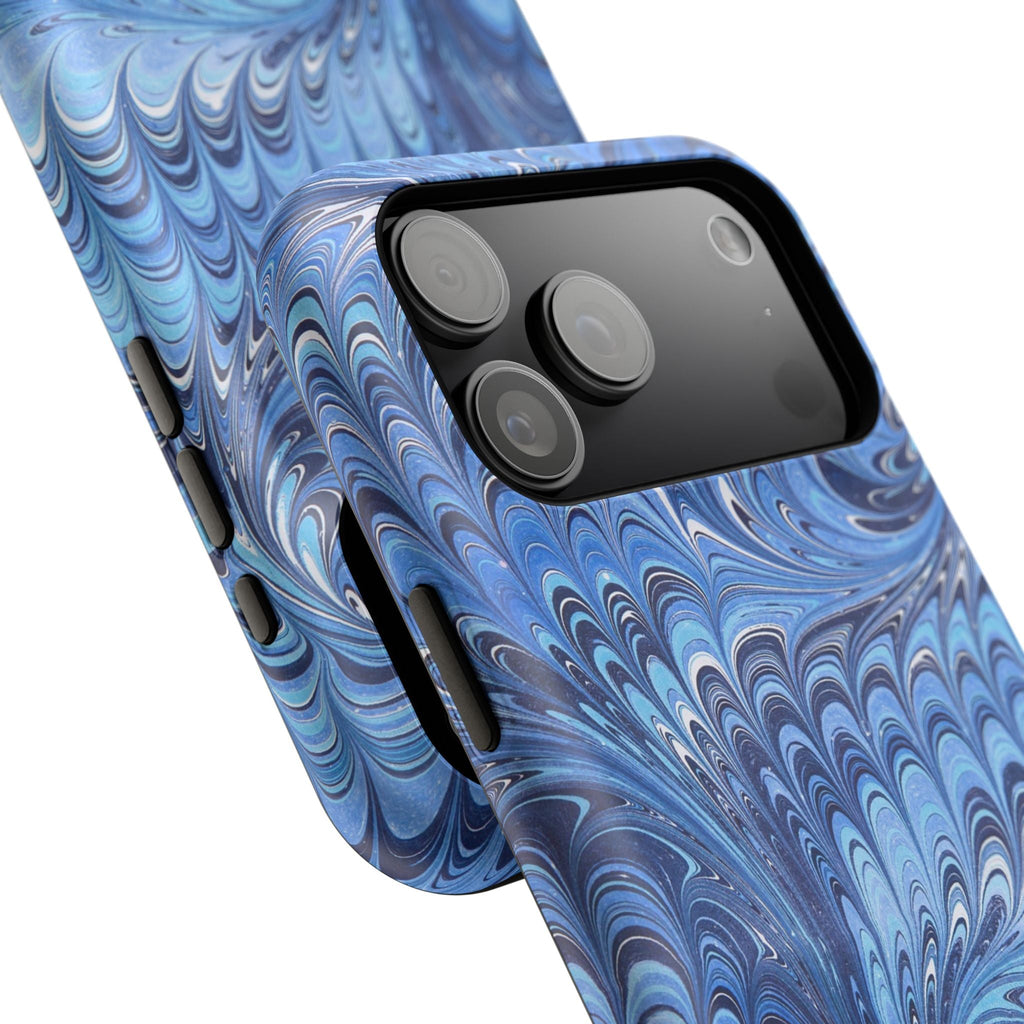 Blue Marbled Swirl Phone Case - Dual Layer Case