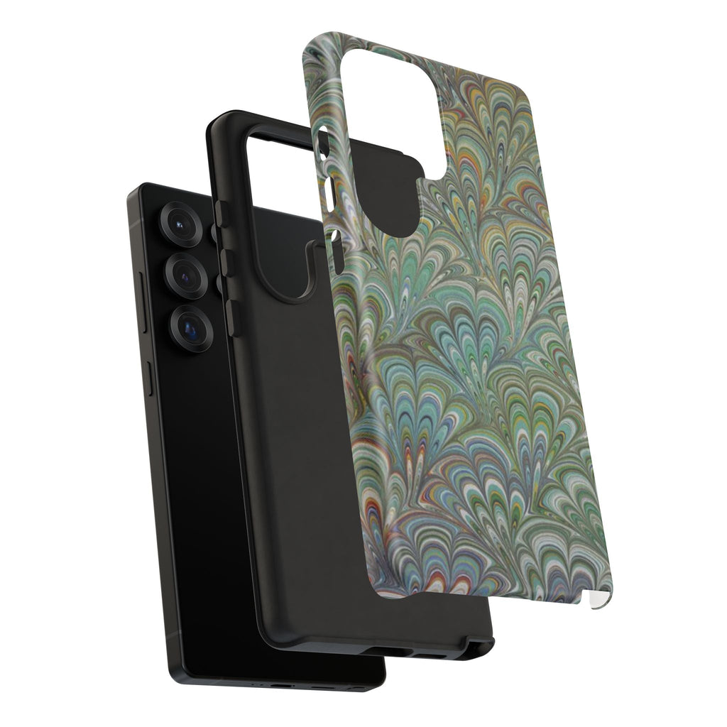 Green Peacock Marbled Phone Case — "Tough Cases" Ultra-Tough Protective Cover