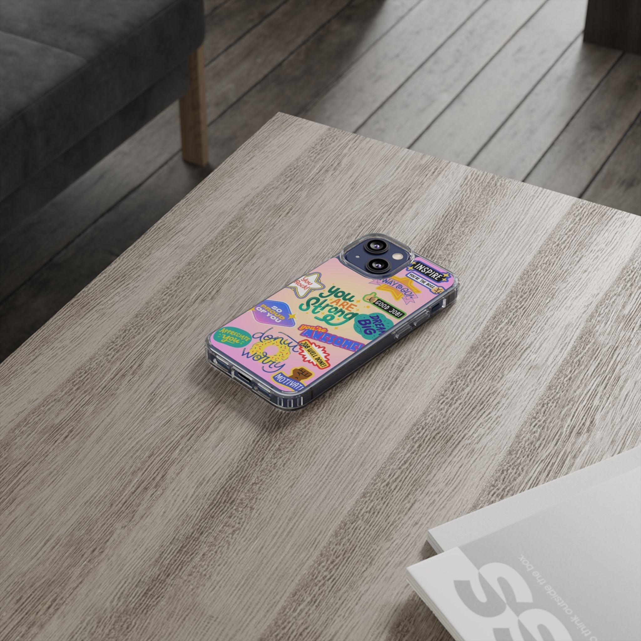 Motivational Stickers Clear Case