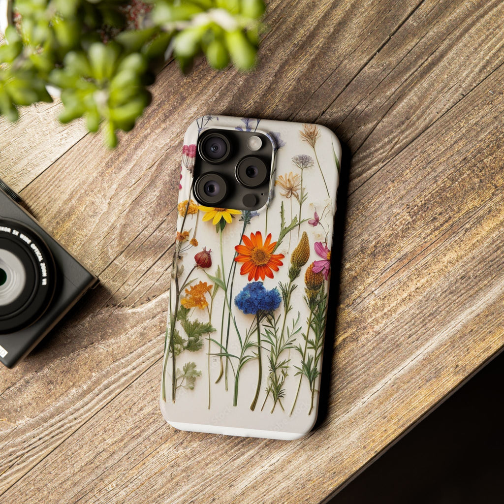 Floral Phone Cases, Slim Protective Cover, Pressed Flowers Design, iPhone 17 Case, Botanical Phone Accessories, Floral Theme Phone Case