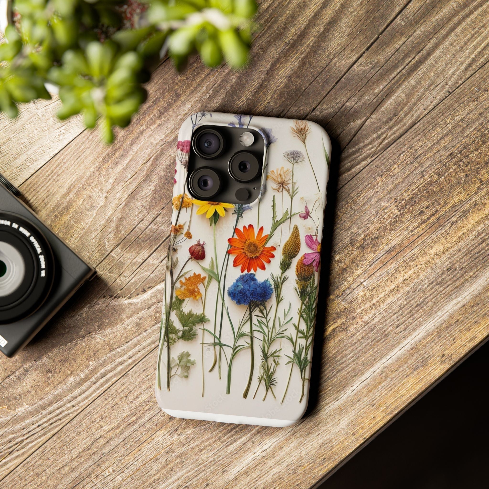 Floral Phone Cases, Slim Protective Cover, Pressed Flowers Design, iPhone 17 Case, Botanical Phone Accessories, Floral Theme Phone Case