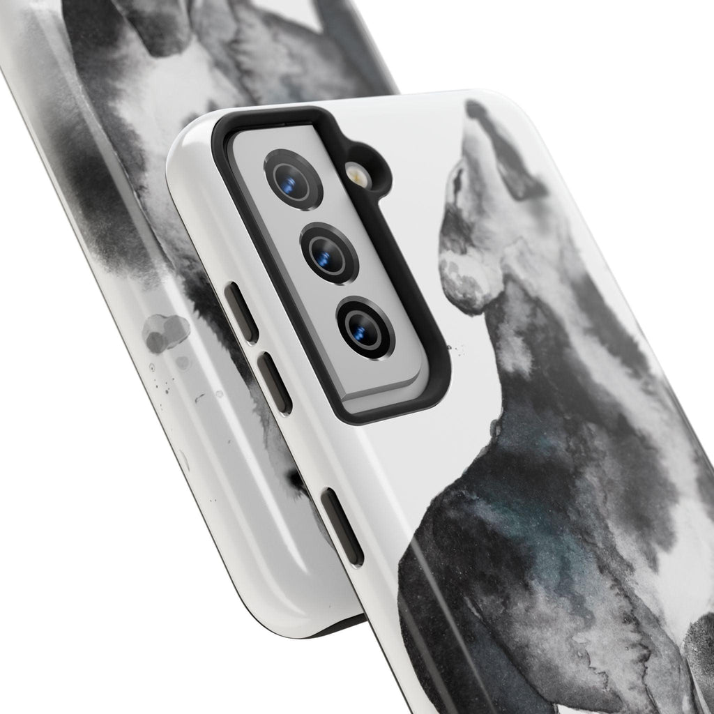 Black and White Dog Printed Tough Phone Cases