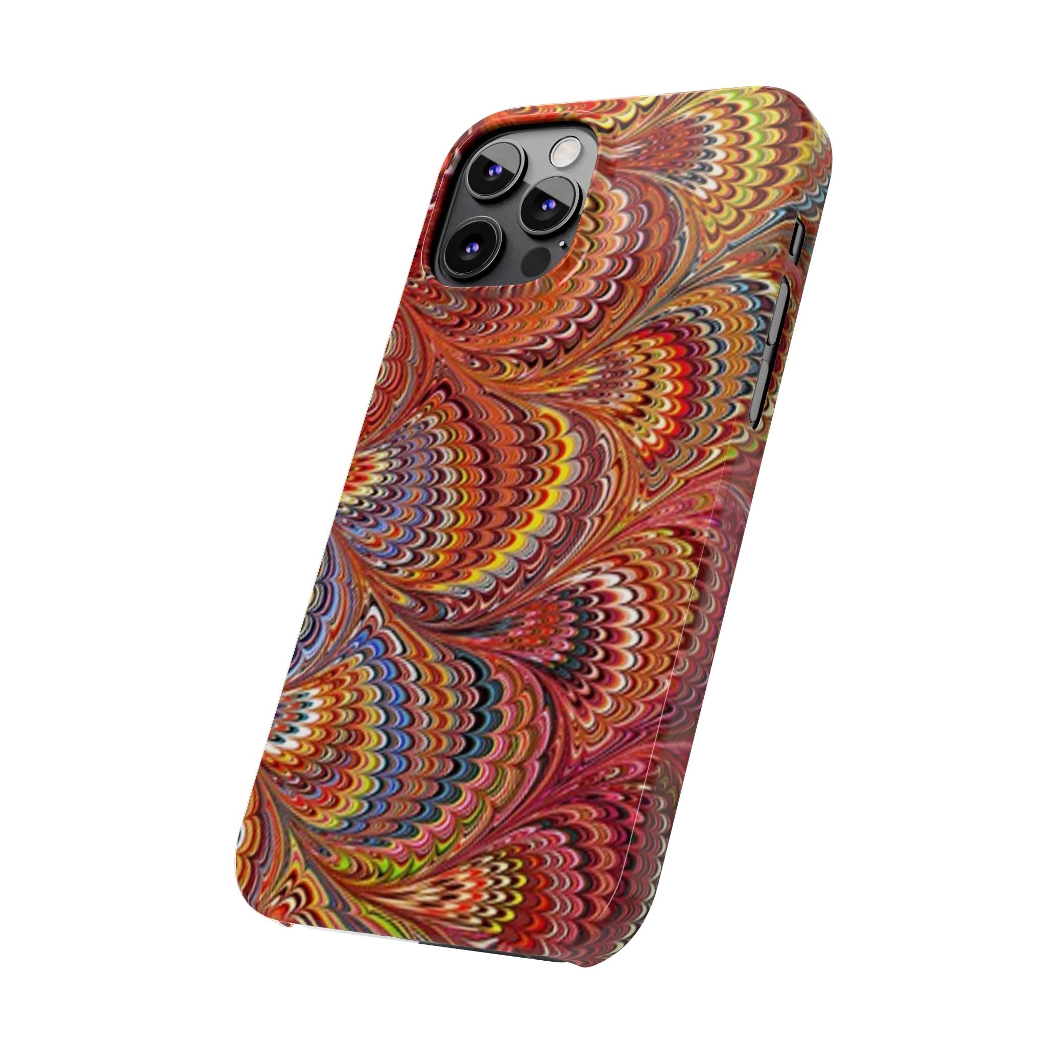 Italian Marbled Design, Red and Blue Pallet