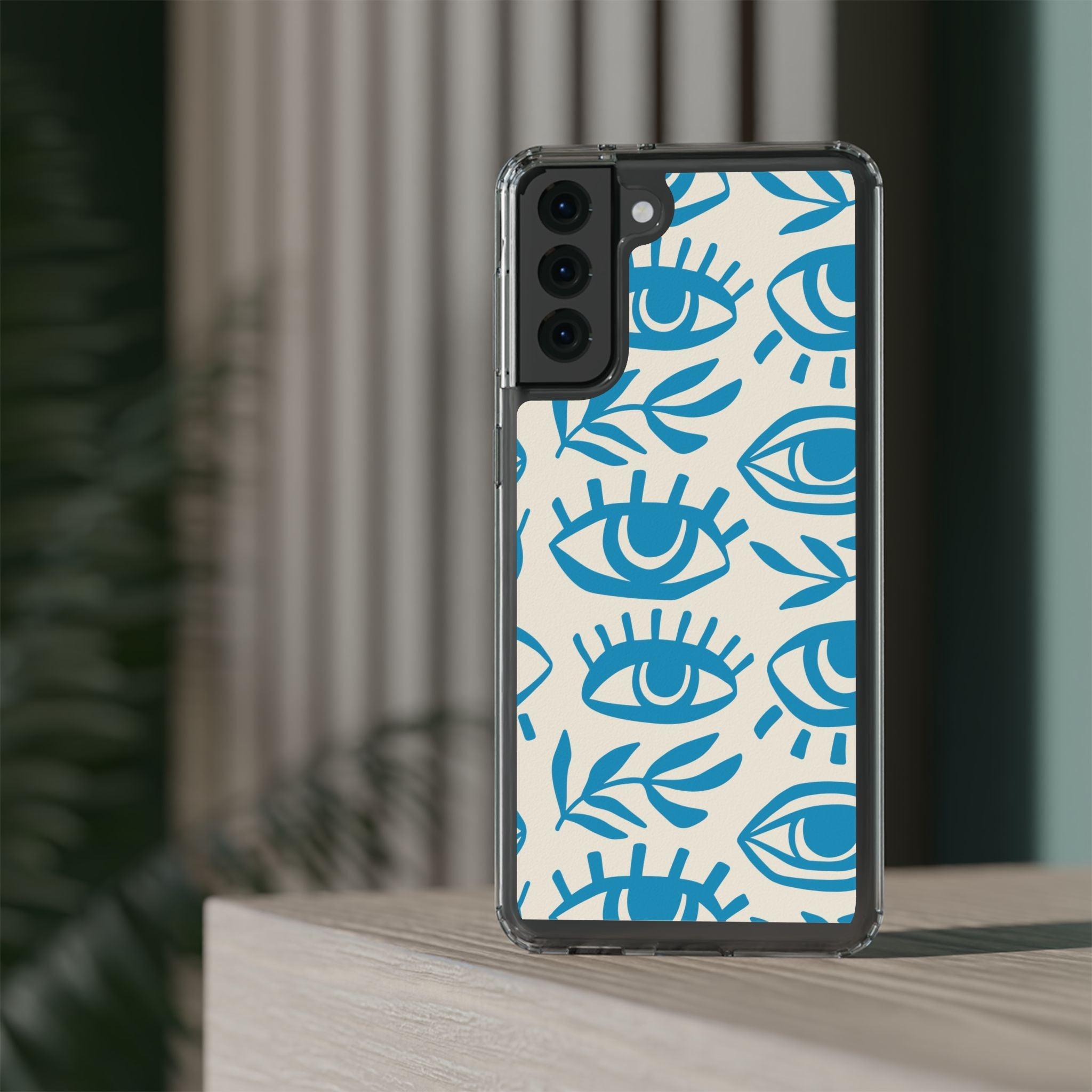 Eyes And Leaves  Pattern Clear Cases