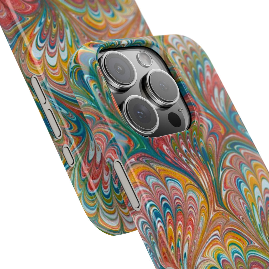 Red, Blue, Green Marbled Swirl Phone Case - Single Layer Slim Case
