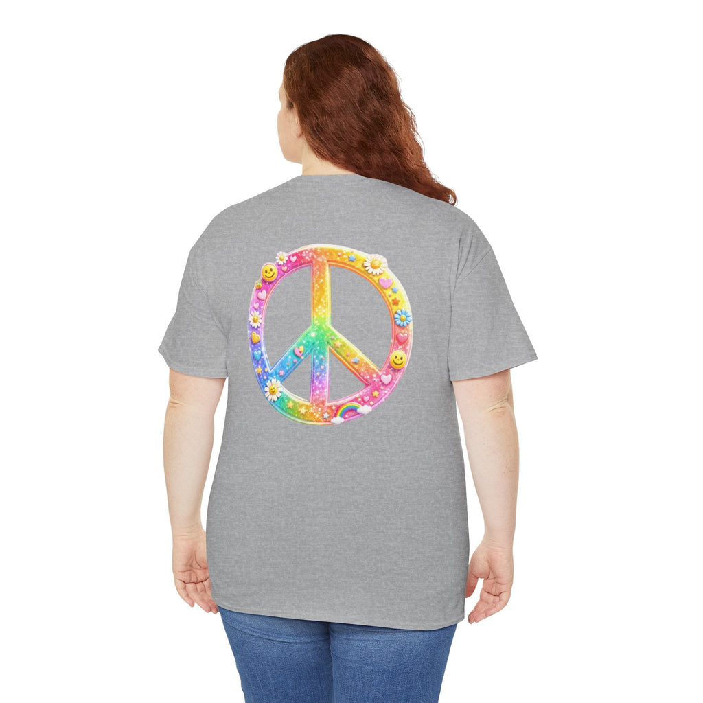 Peace Sign T-Shirt — Rainbow Smiley Hippie Tee