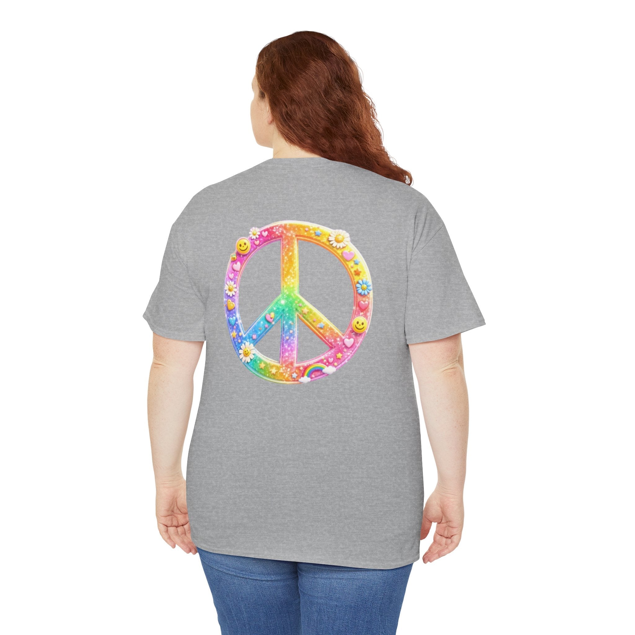 Peace Sign T-Shirt — Rainbow Smiley Hippie Tee