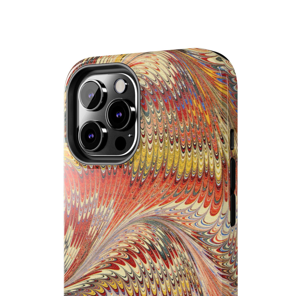 Marbled Swirl Tough Phone Case - Red Rust Orange Fall Colors, Heavy Duty Case. Alternative: Protective Phone Cover, Durable Smartphone Case,