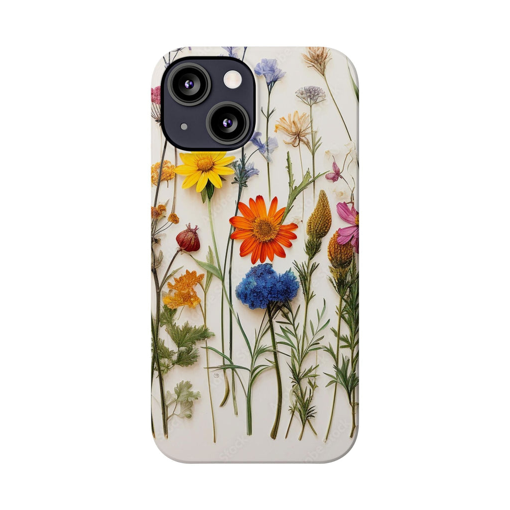 Floral Phone Cases, Slim Protective Cover, Pressed Flowers Design, iPhone 17 Case, Botanical Phone Accessories, Floral Theme Phone Case