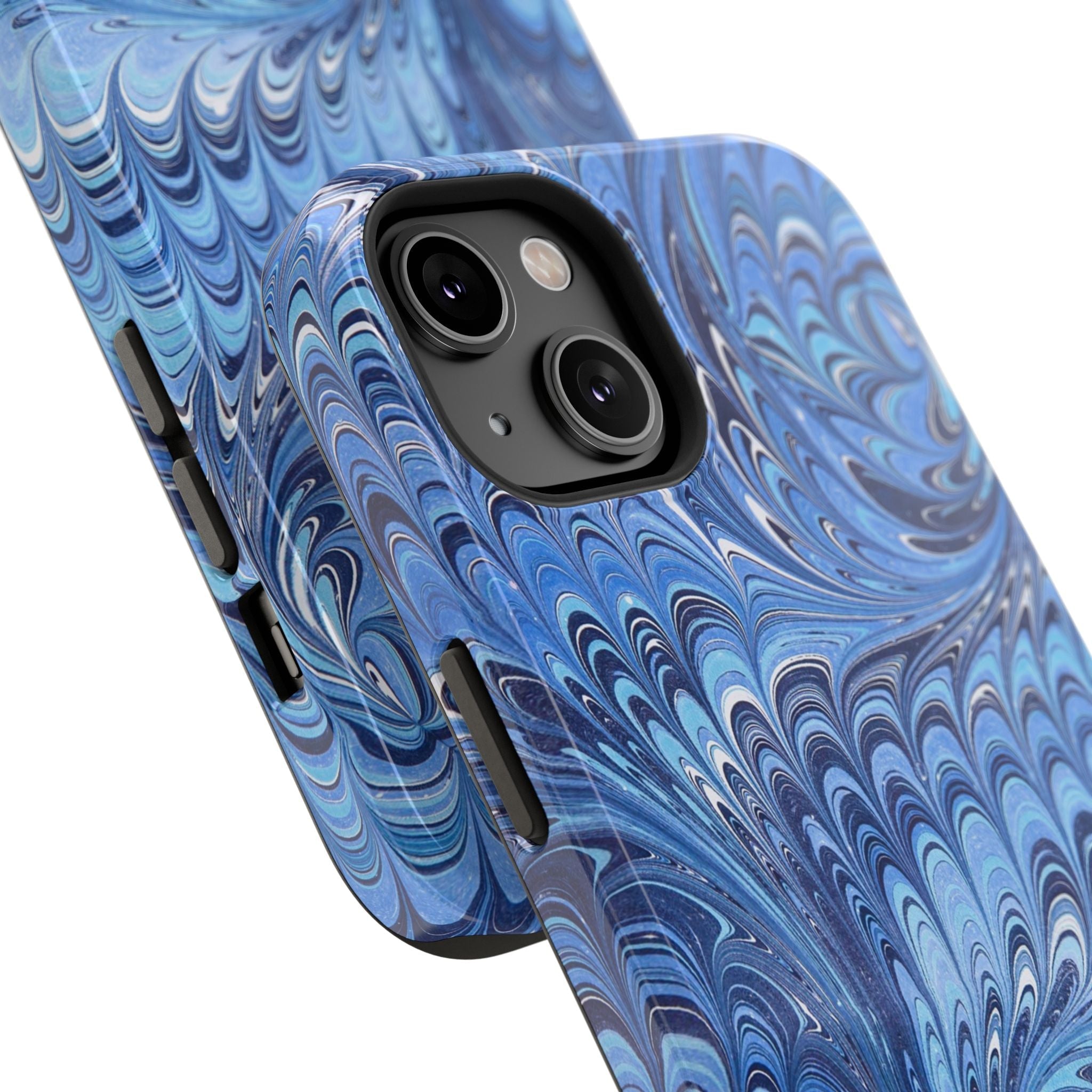 Blue Marbled Swirl Phone Case - Dual Layer Case