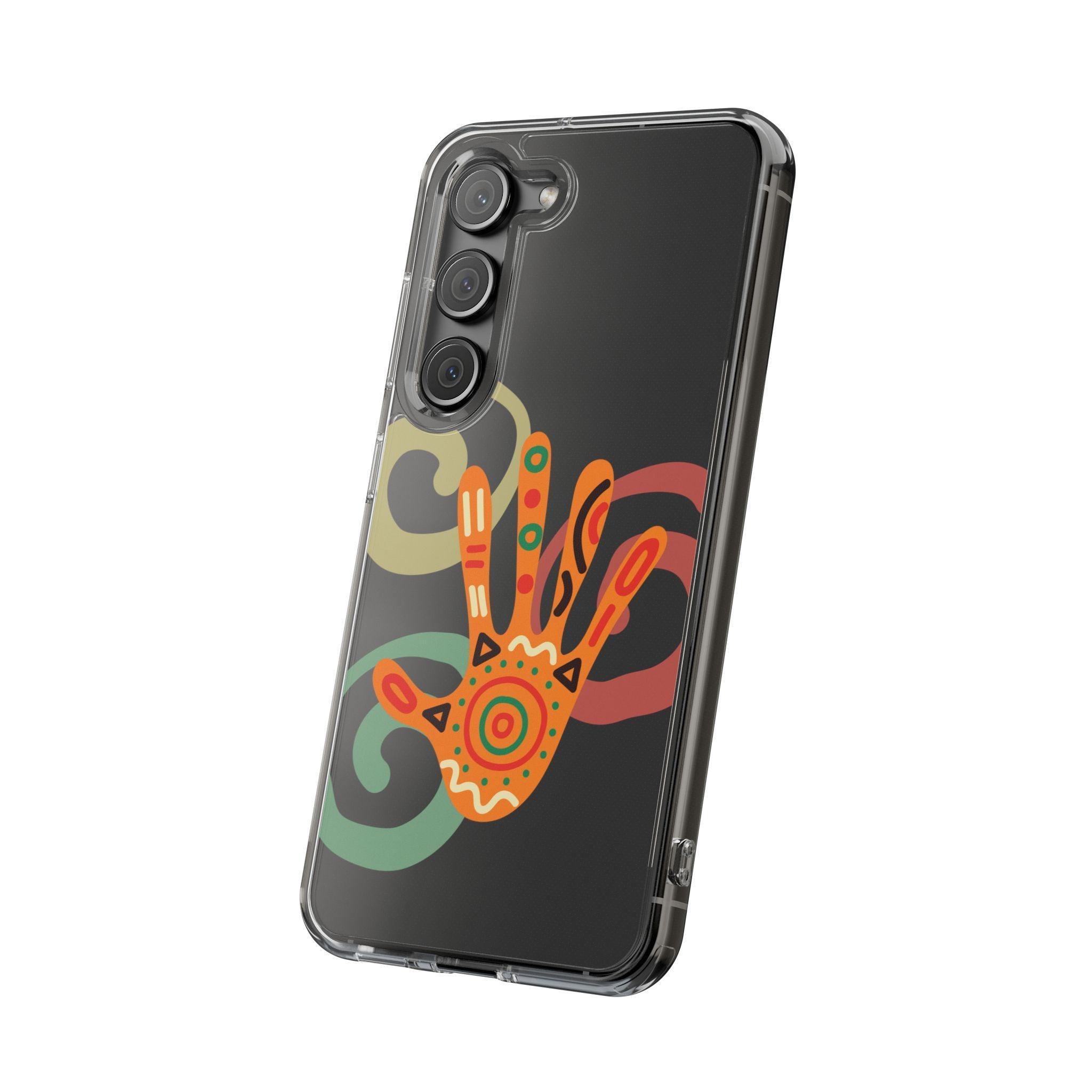 Clear Cases Colorful Hand Print design