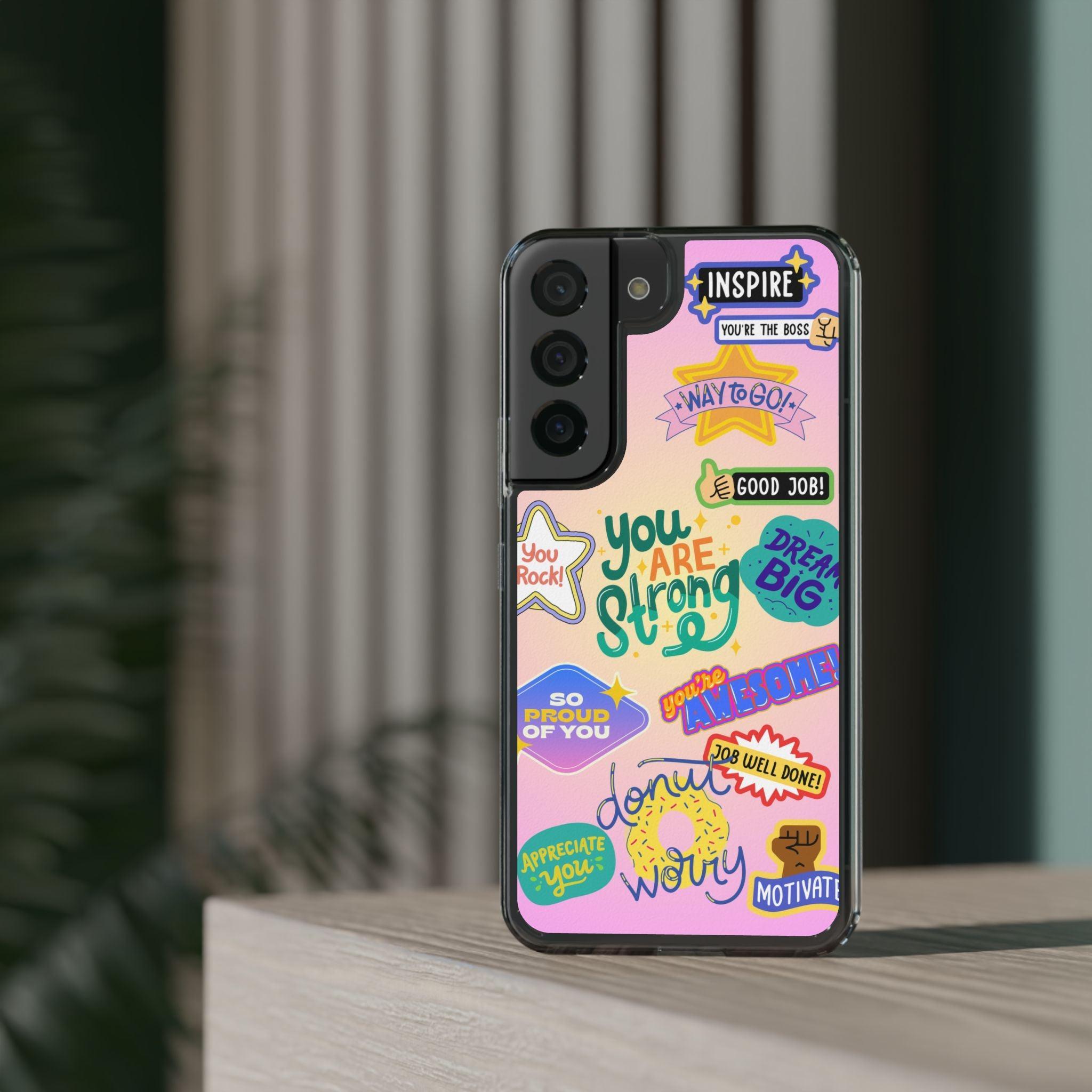 Motivational Stickers Clear Case