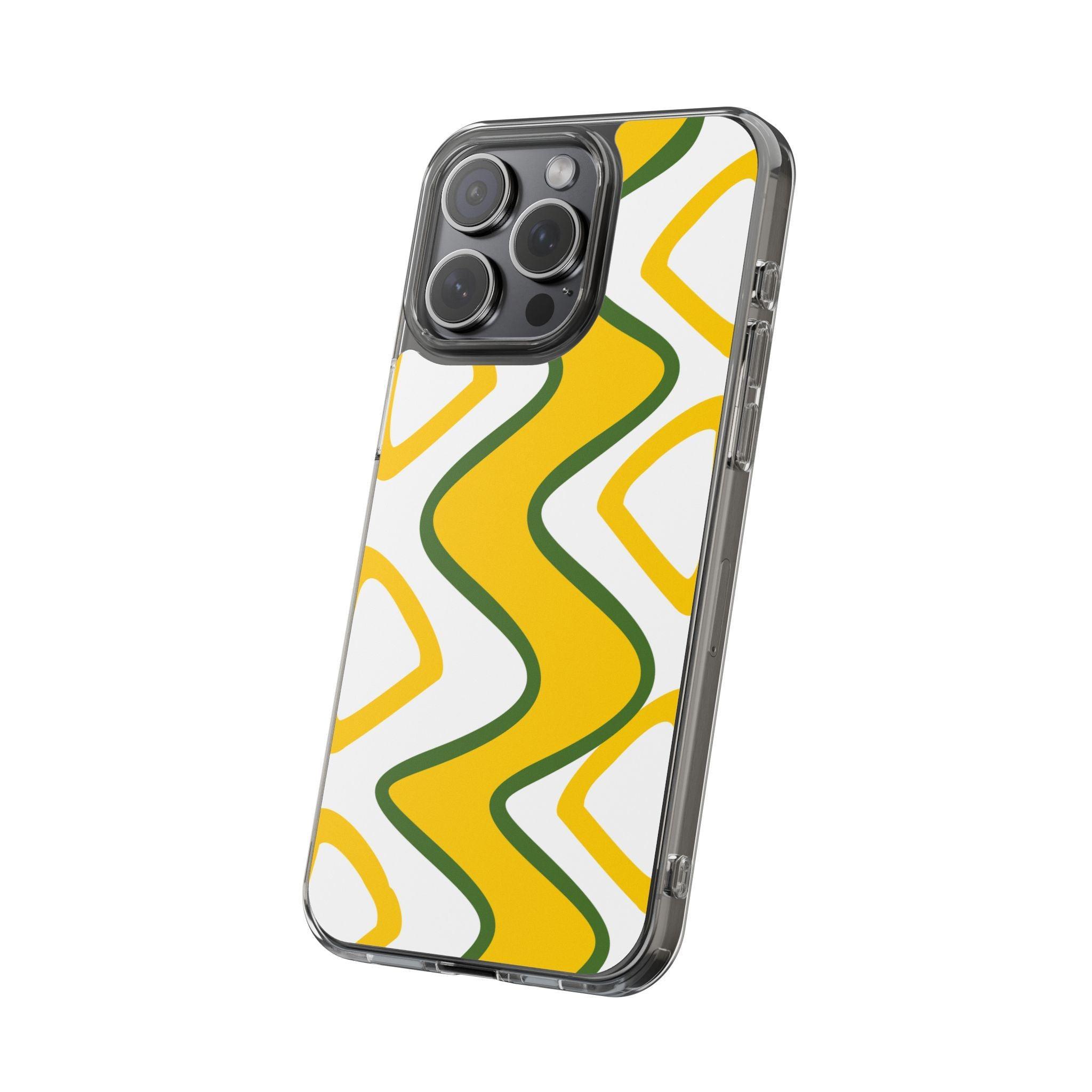 Bright Yellow Abstract With Shape Clear Cases
