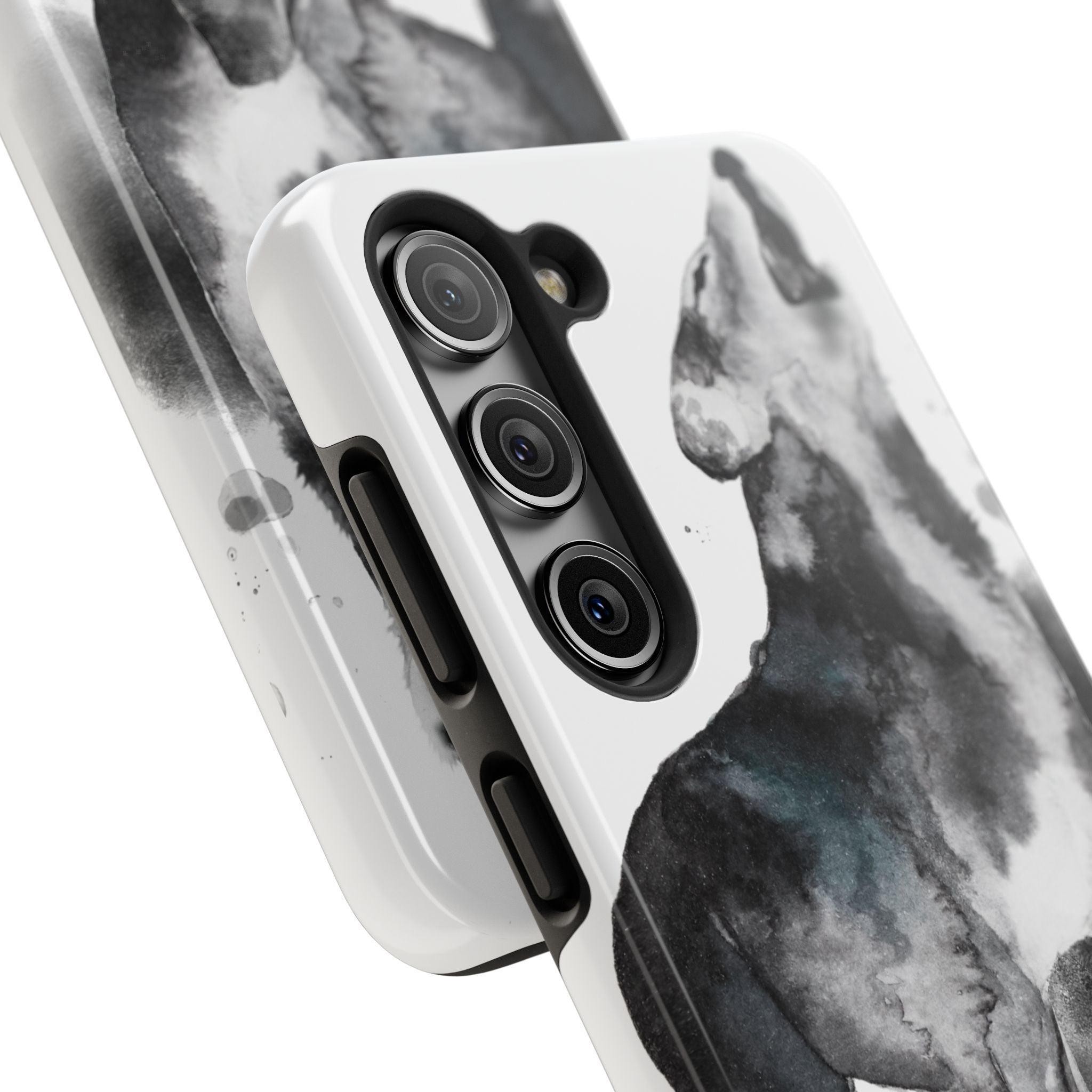 Black and White Dog Printed Tough Phone Cases