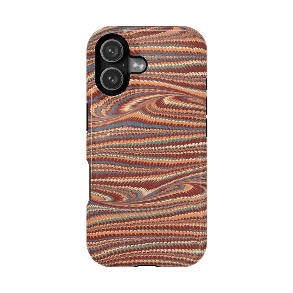 Neutrals Burgundy, Beige, Rust Hues Italian Vintage Marble Case for Apple + Samsung