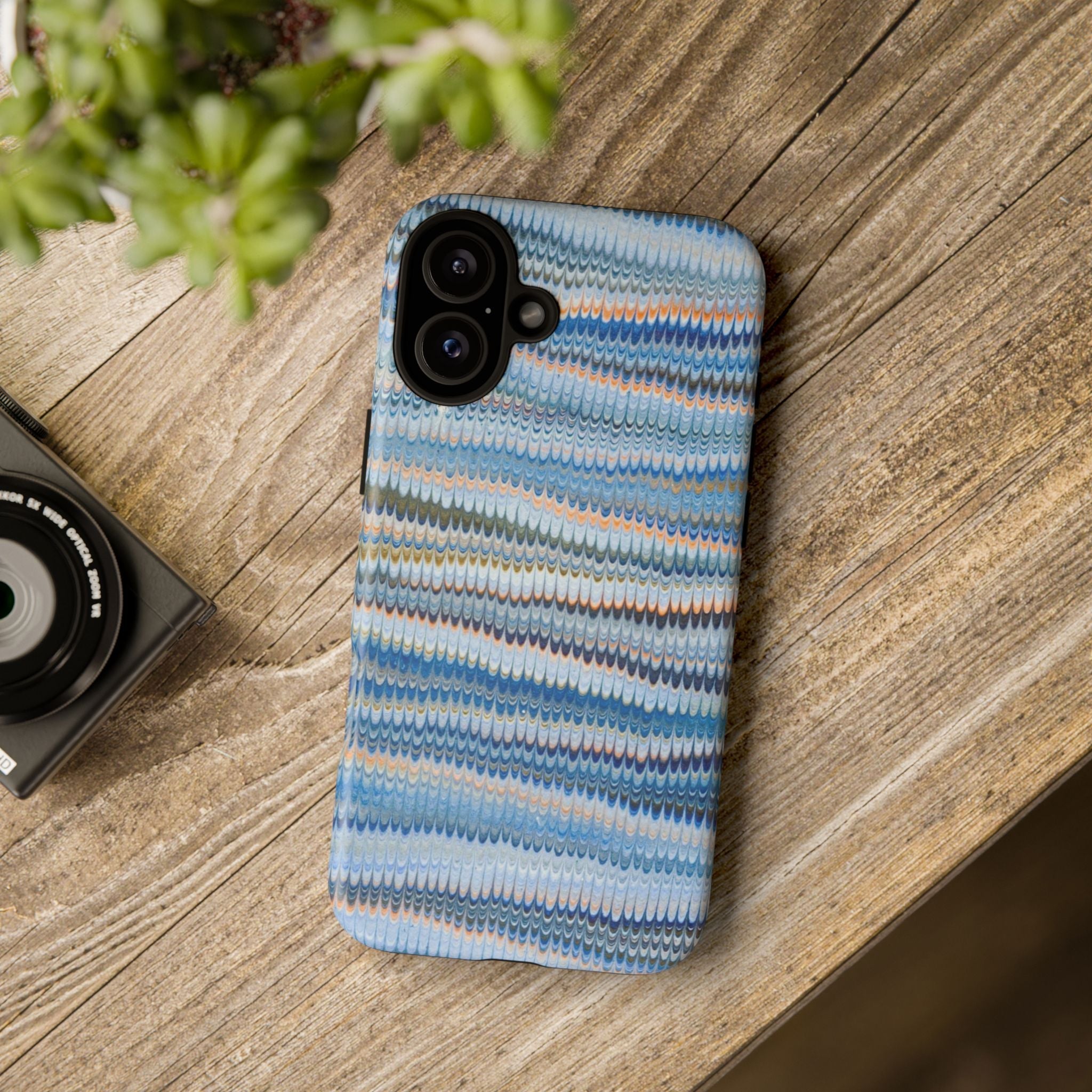 Blue Marbled Phone Cases iPhone 16 + Samsung + Apple + Google