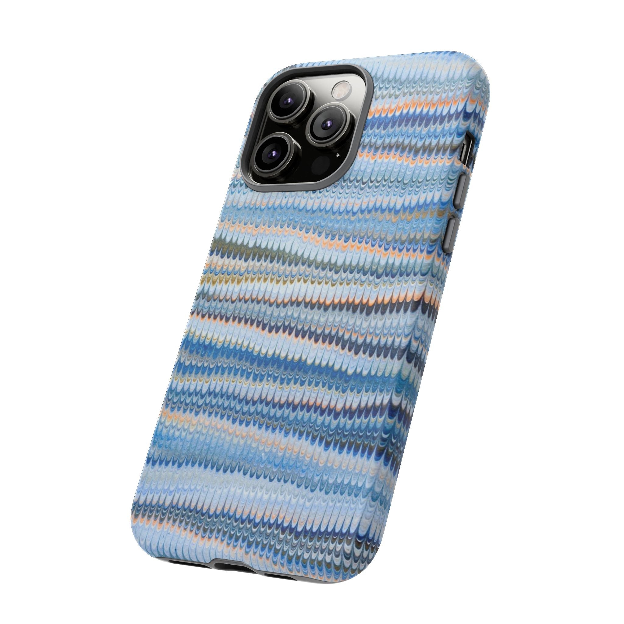 Blue Marbled Phone Cases iPhone + Samsung - all models, Vintage Marbled Design - Tough Cases