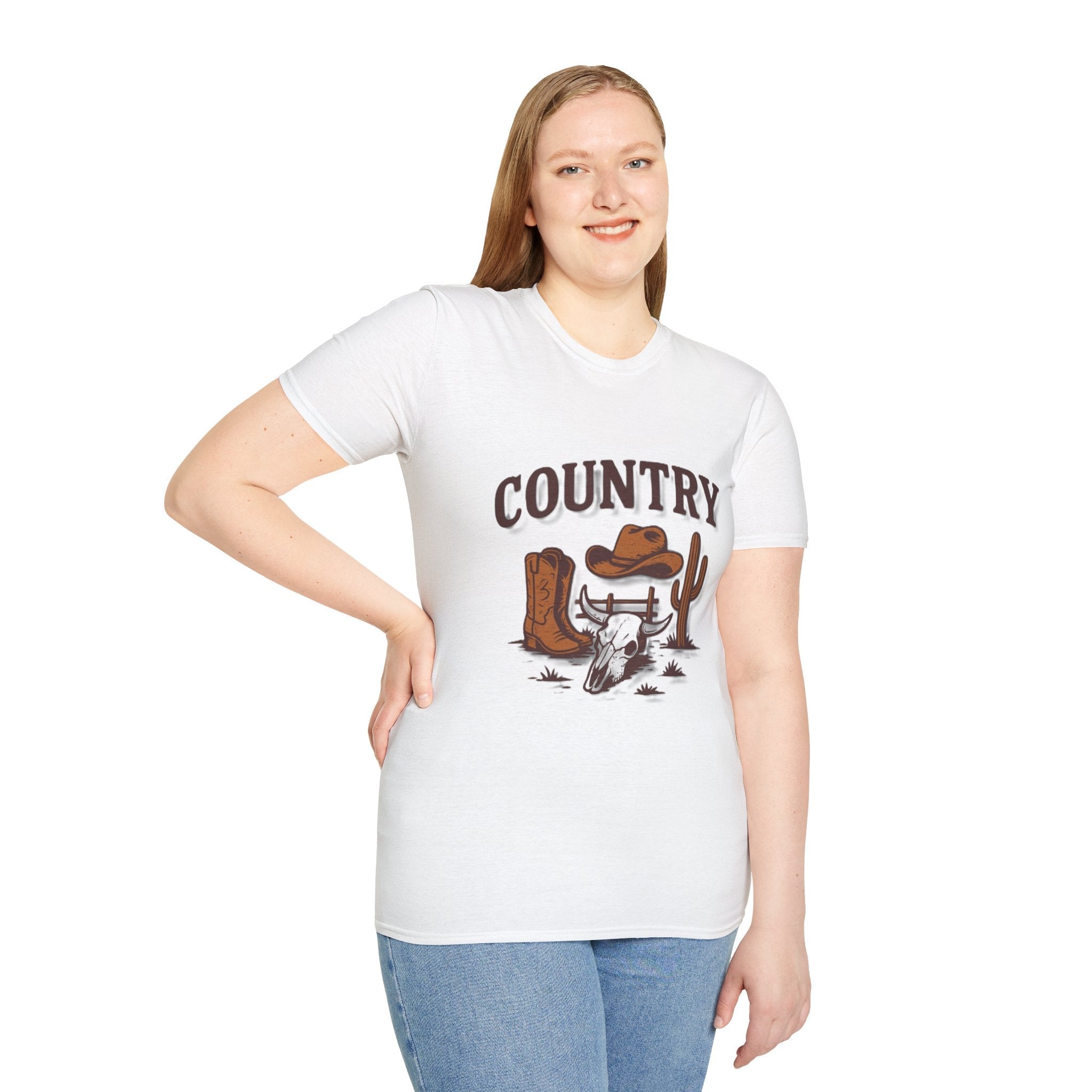 Country Western Skull Cowboy Boots T-Shirt | Cactus Ranch Rodeo