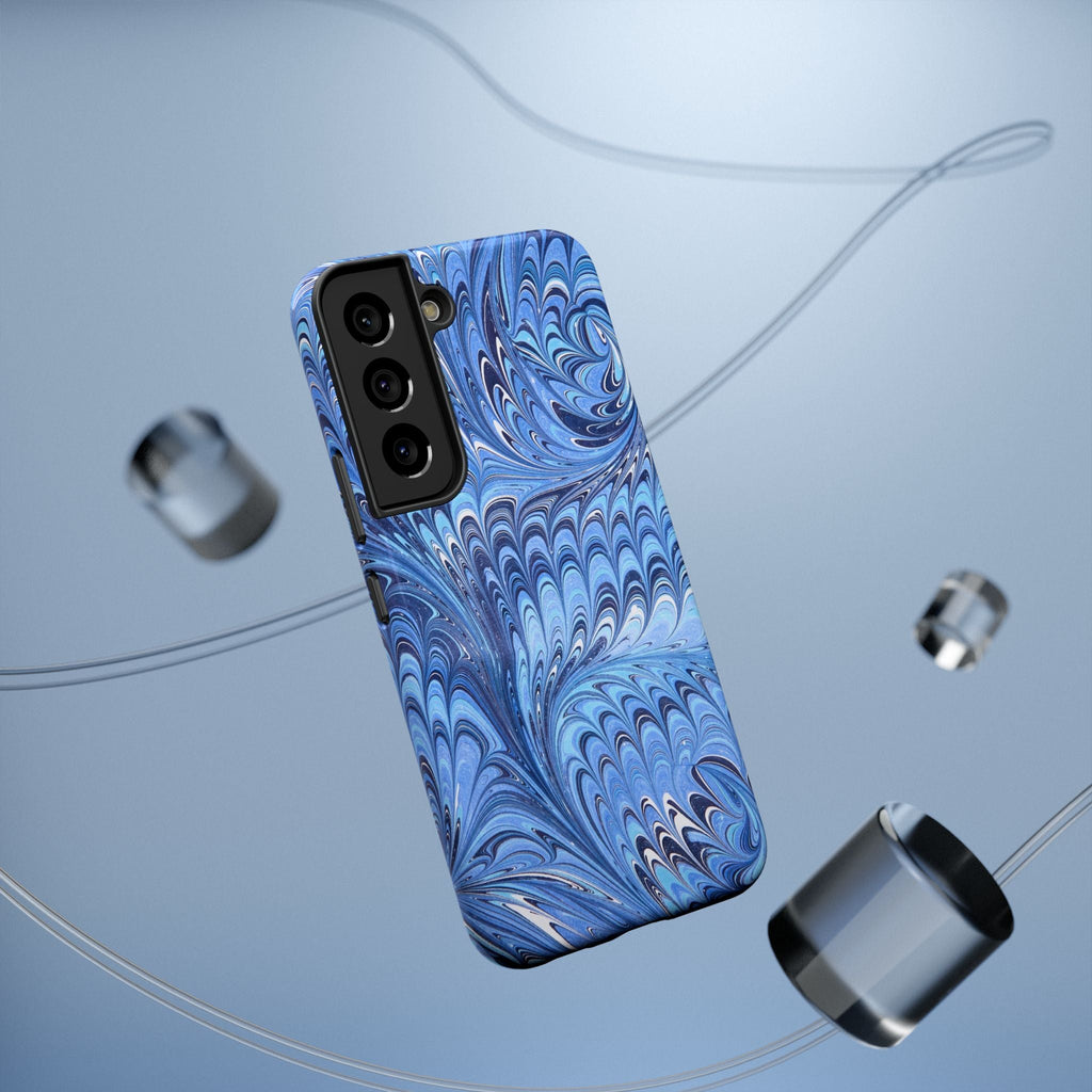 Blue Marbled Swirl Phone Case - Dual Layer Case