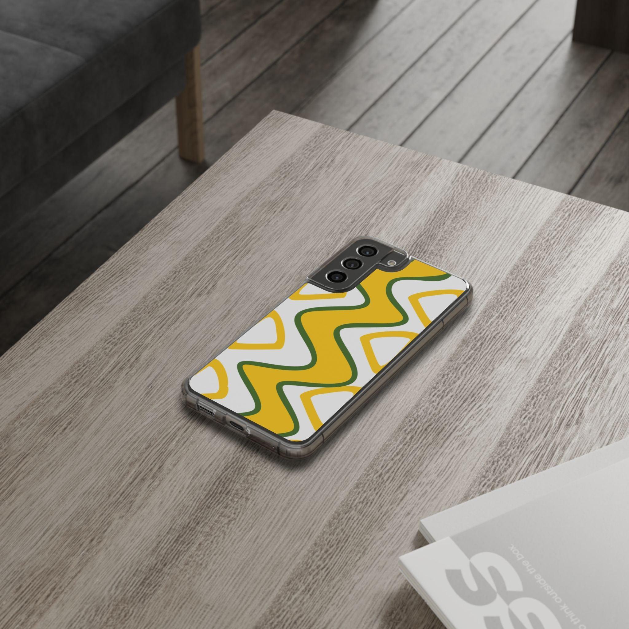 Bright Yellow Abstract With Shape Clear Cases