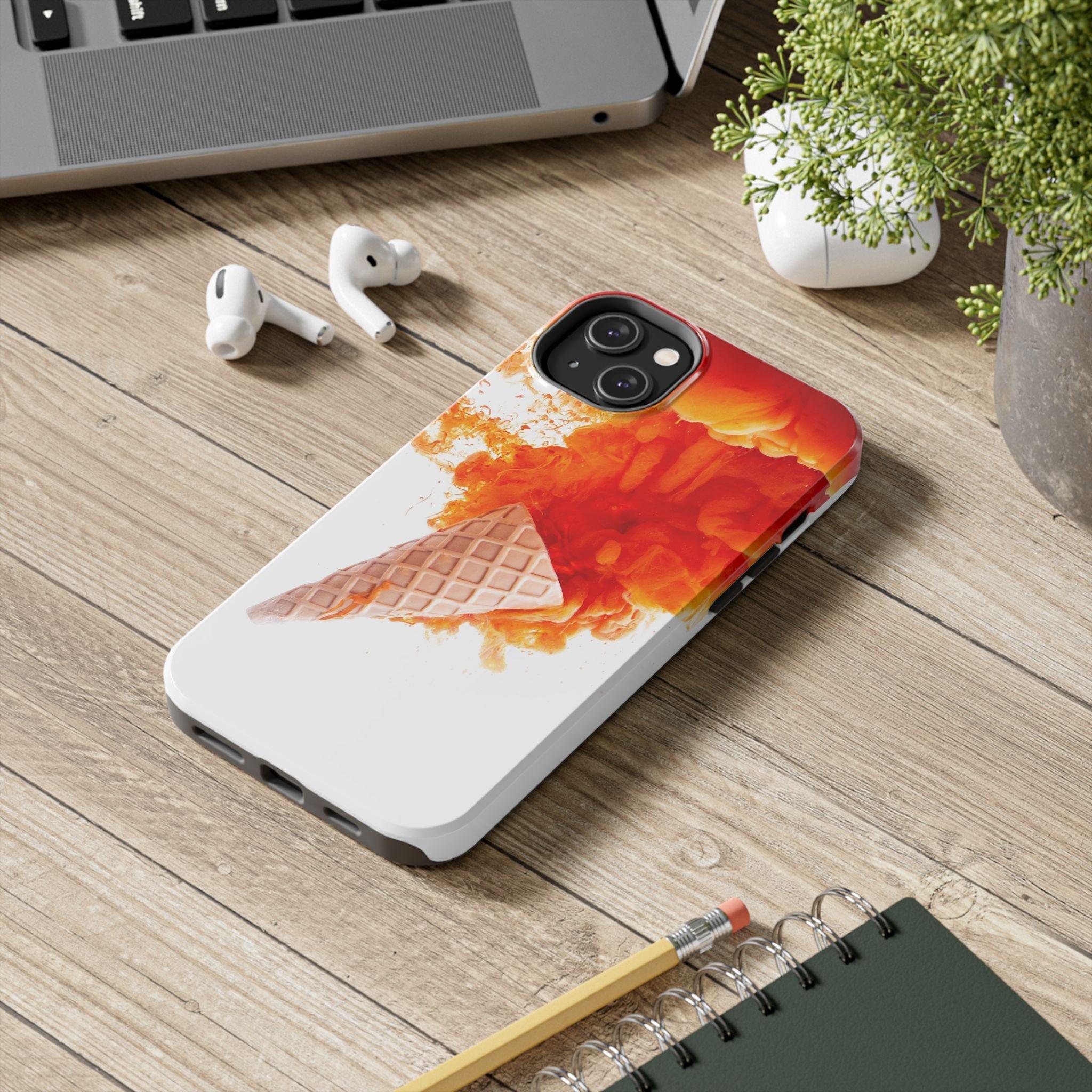 Ice Cream With Flame Of Colors Tough Phone Cases