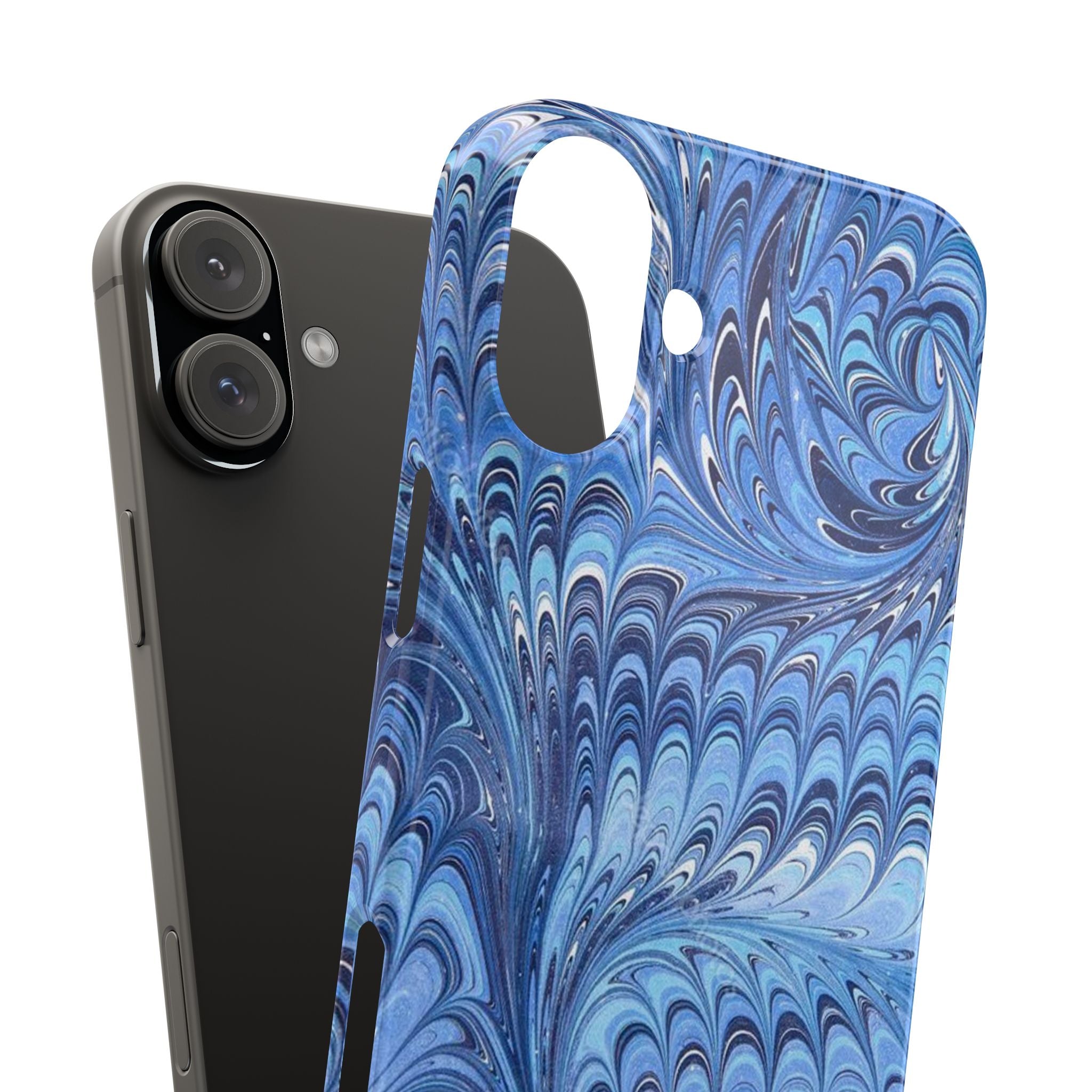 Deep Blue Italian Marbled Design Pallet Phone Case