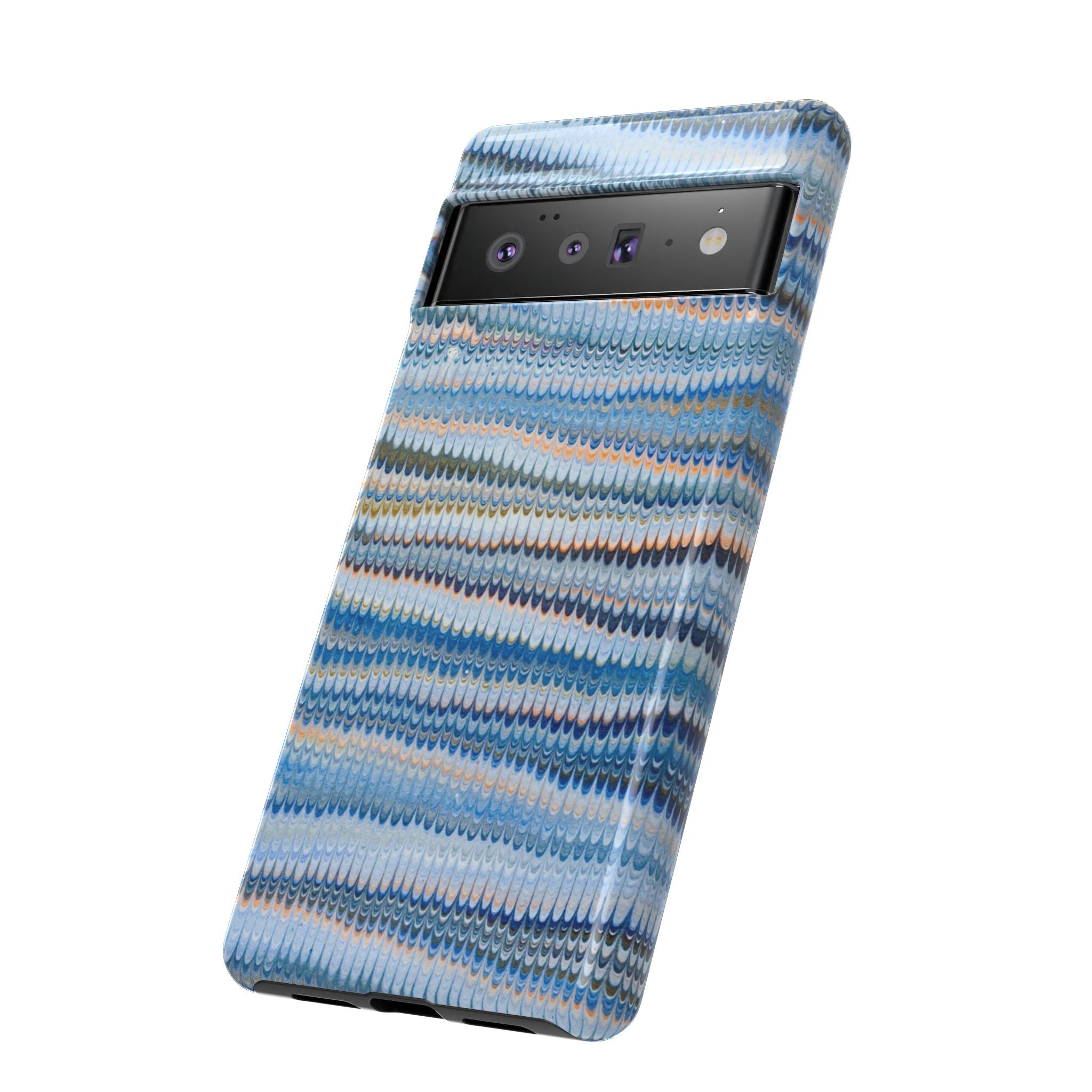 Blue Marbled Phone Cases iPhone 16 + Samsung + Apple + Google