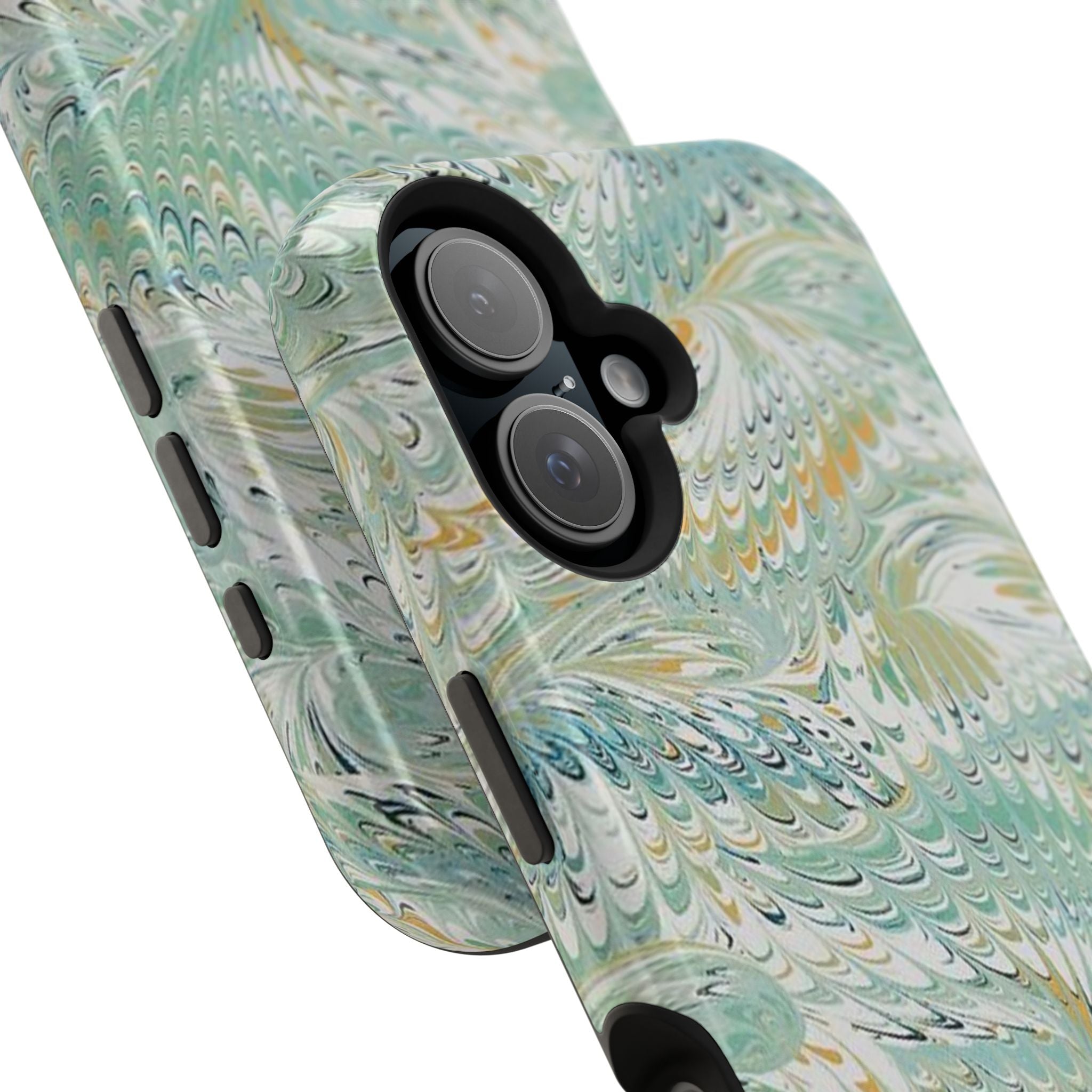 Mint Green Marbled Swirl Phone Case - Dual Layer
