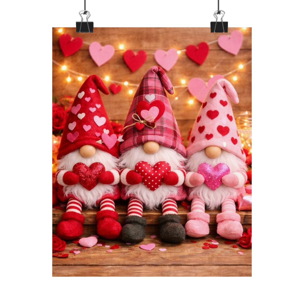 Valentine Gnome Poster — Matte Vertical Love Wall Art
