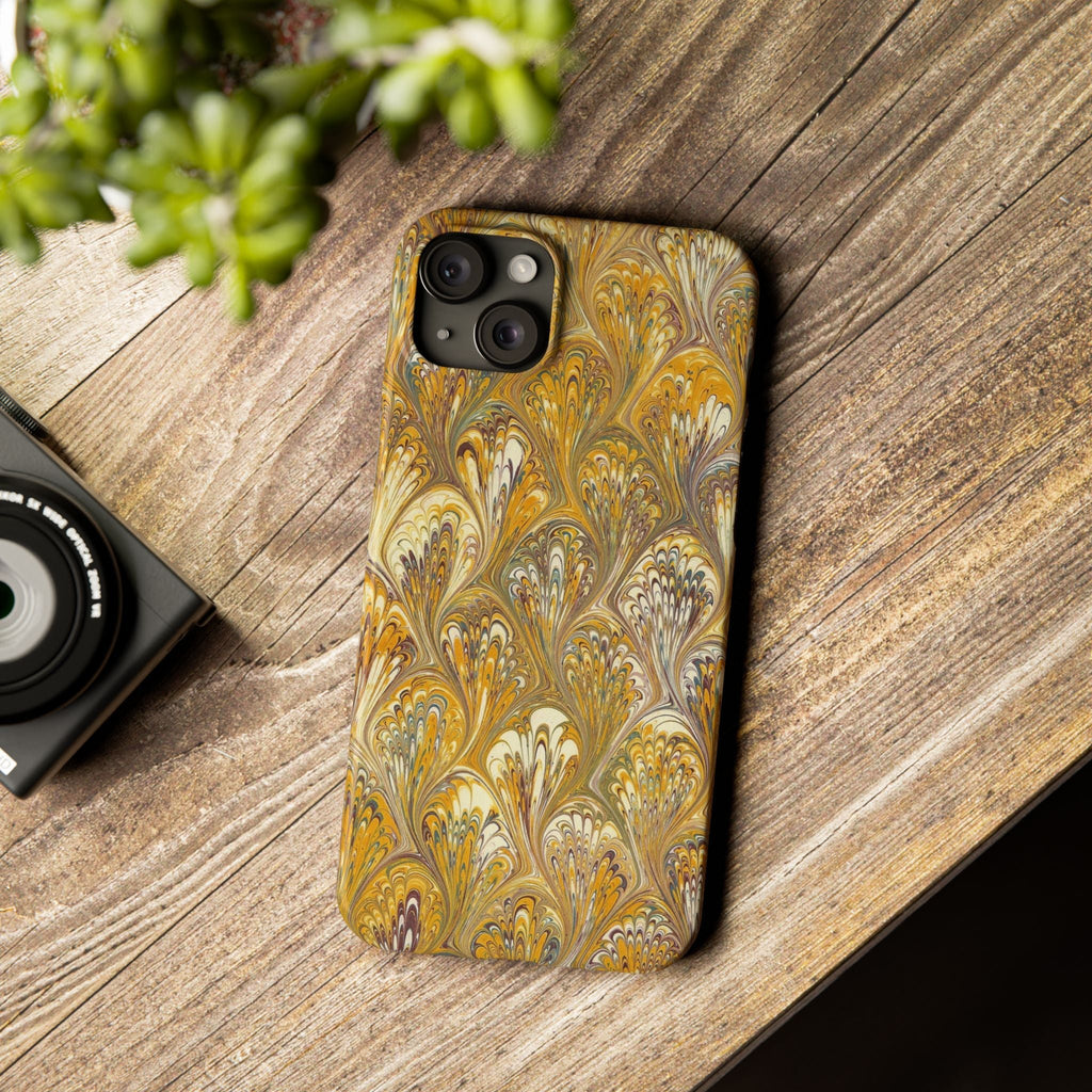 Golden Yellow Italian Marbled Designed Phone Cases