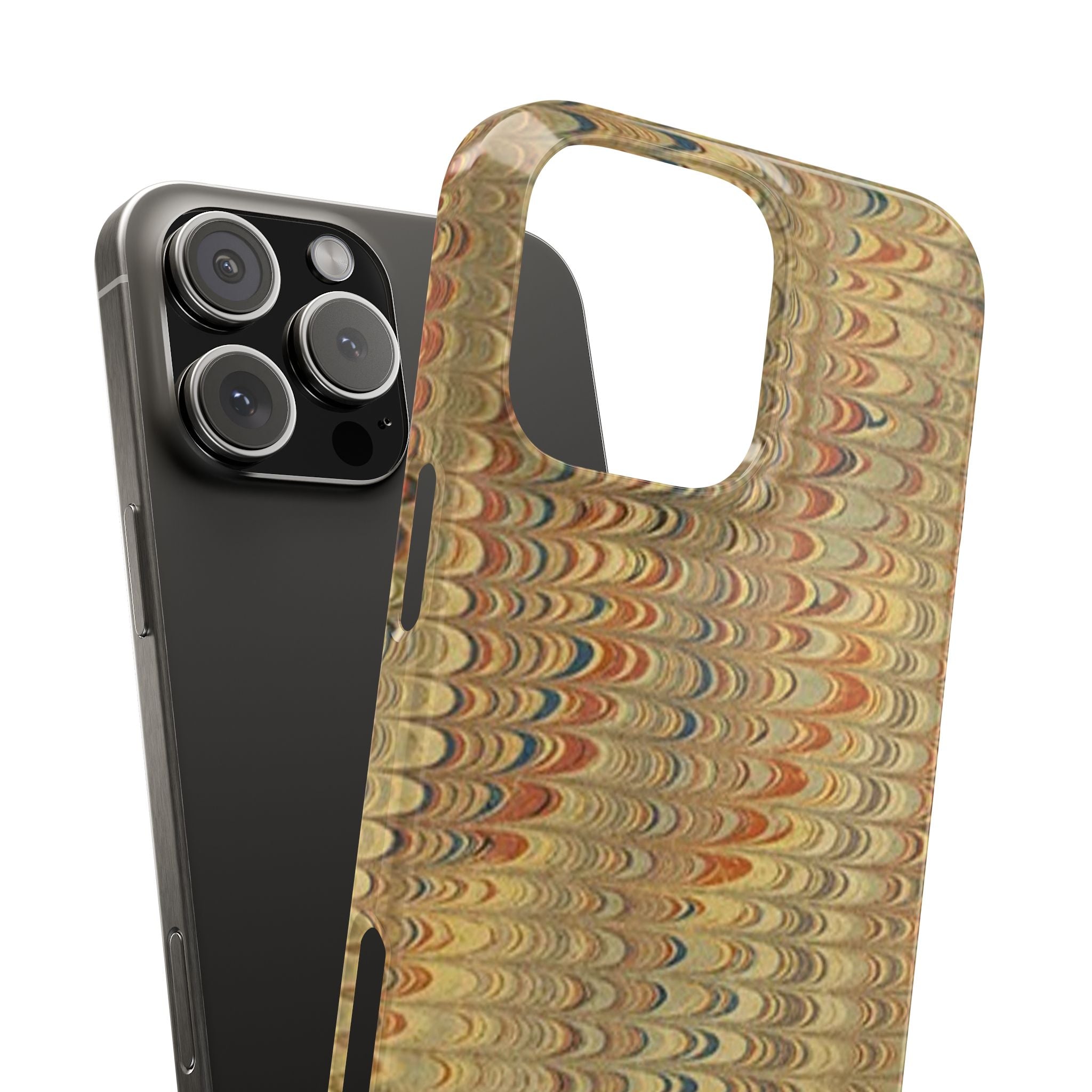 Phone Cases - Golden Fall Neutrals Italian Marbled Design, Gift for Art Lovers, Customizable and Stylish