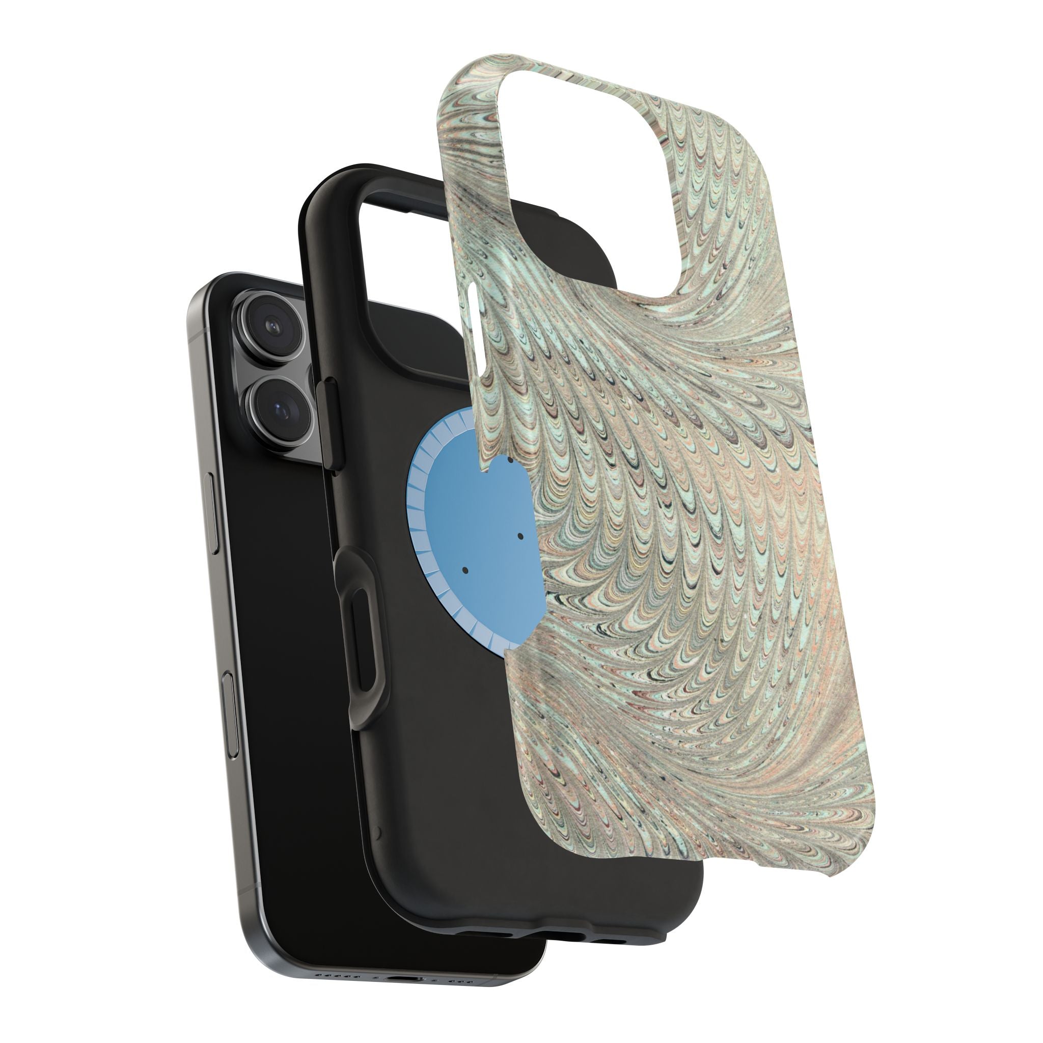 Mag Safe Italian Marble - Green Mint Dual Layer Phone Case