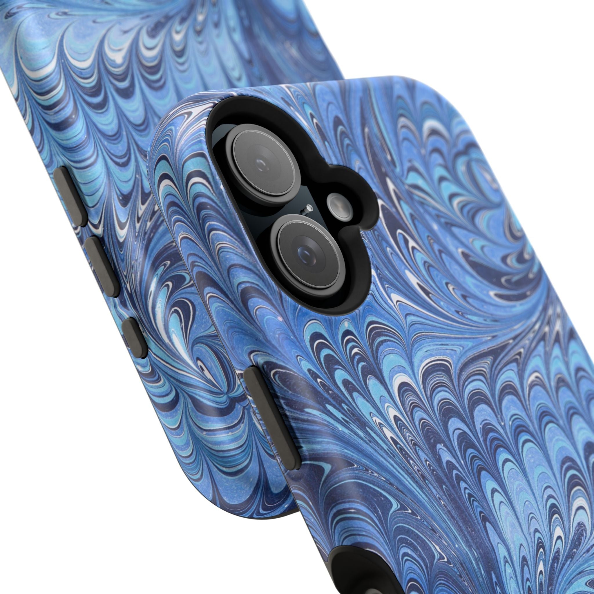 Blue Marbled Swirl Phone Case - Dual Layer Case